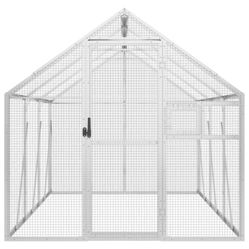 vidaXL Voliere 179 x 3 x 185 m Käfig Gehege Aussen Vogelkäfig Silbern 1,79x3x1,85 m A