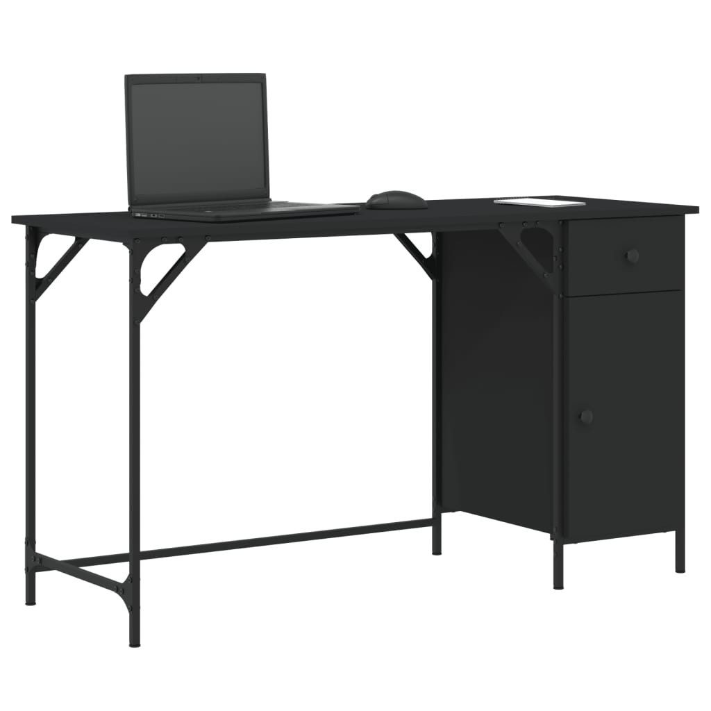 vidaXL Computertisch, Schreibtisch Schwarz 131x48x75 cm Holzwerkstoff