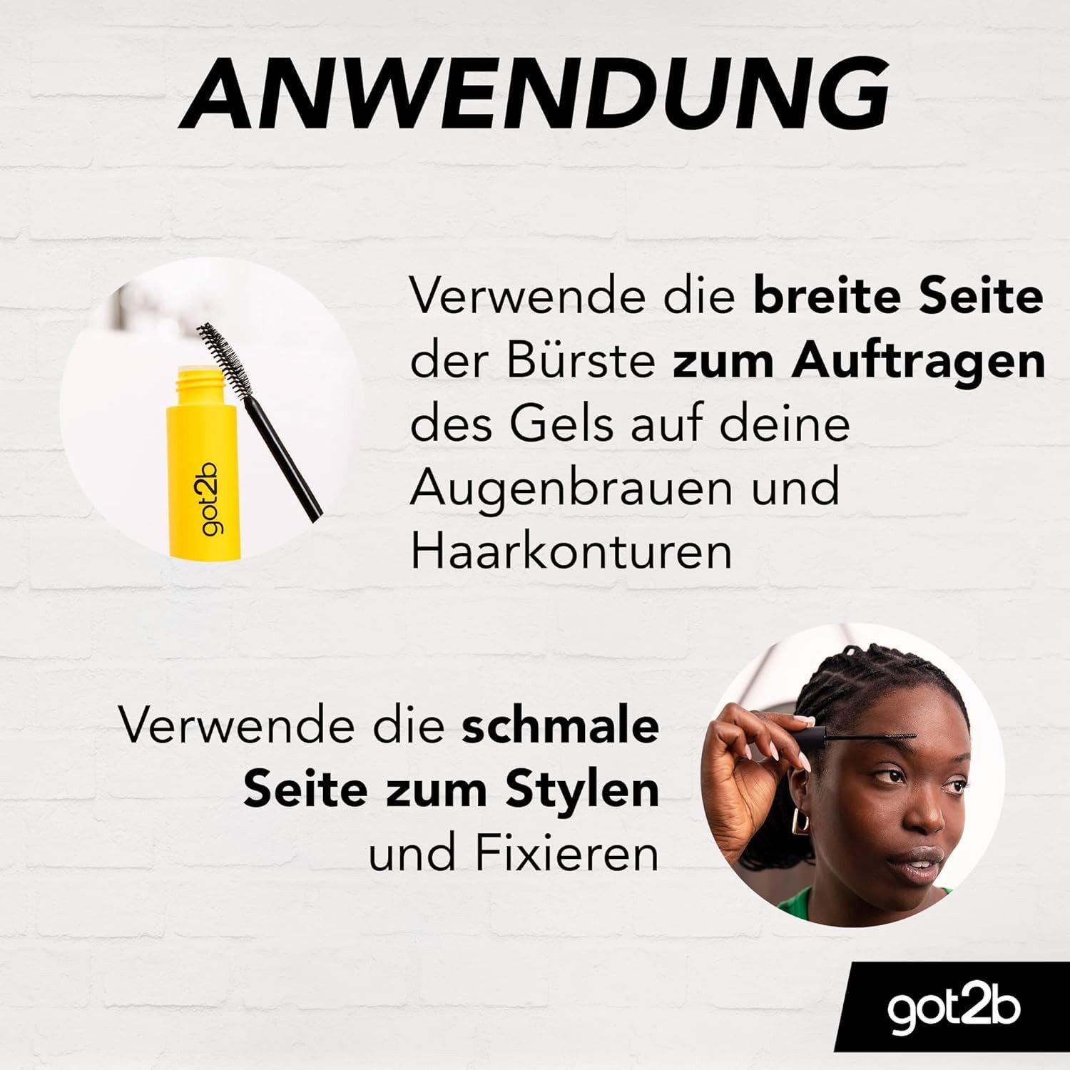 Syoss Augenbrauenfarbe Schwarz 17ml & GOT2B 2in1 Stylinggel Kleber 4 Brows & Edges 16ml, 2-tlg., Natürlicher Look & langanhaltendes Ergebnis
