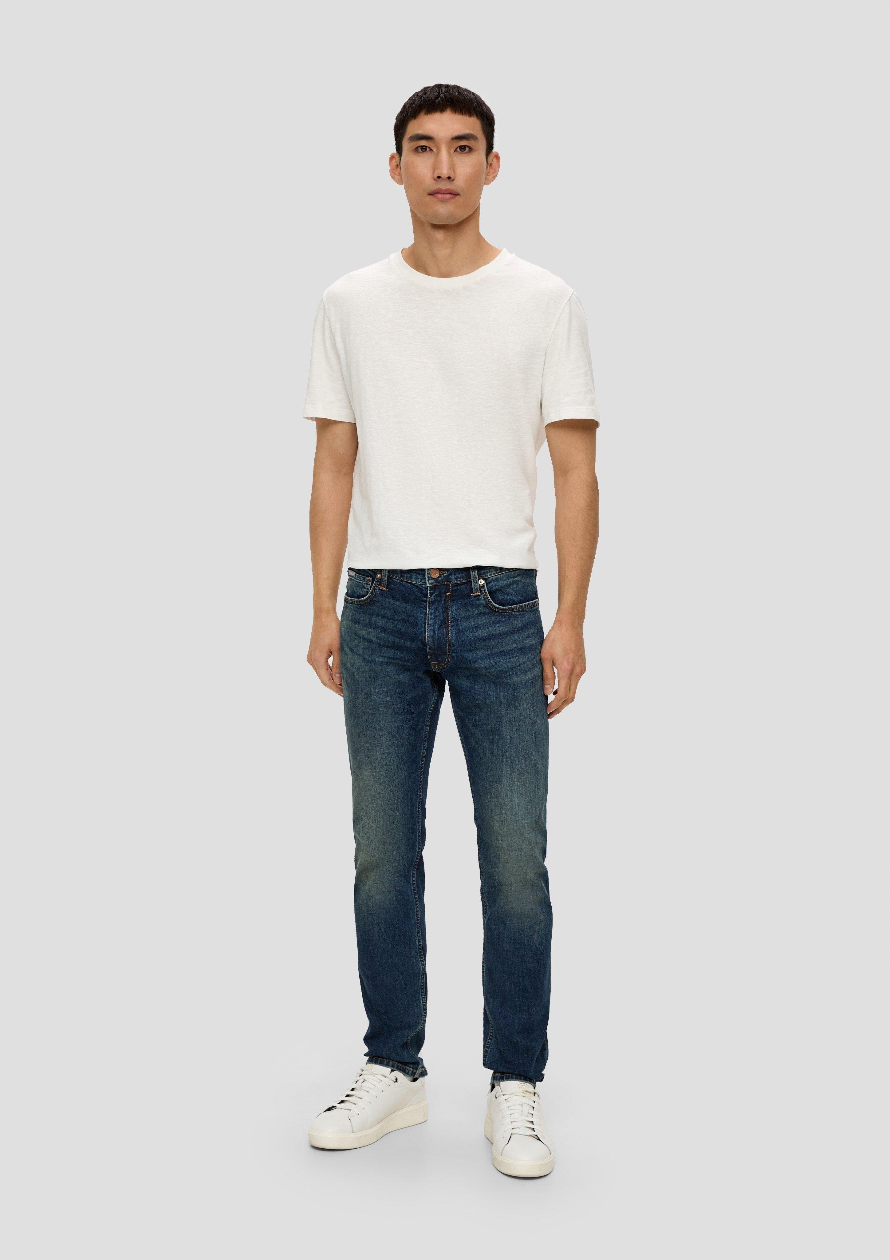 Label-Patch Slim / s.Oliver / Jeans Fit Stoffhose Straight Keith Mid Waschung, Leg / Rise