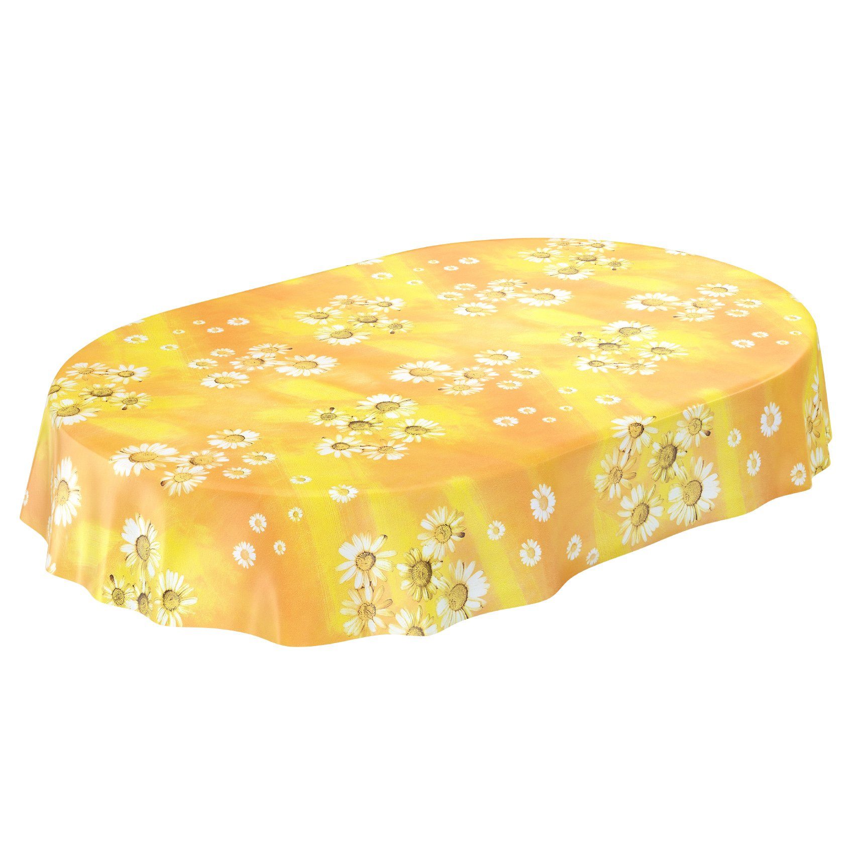 ANRO Tischdecke Wachstuchtischdecke Gartentischdecke Wachstischdecke (Einzelstück 1-tlg), Glatt 140x180cm Oval wasserabweisend