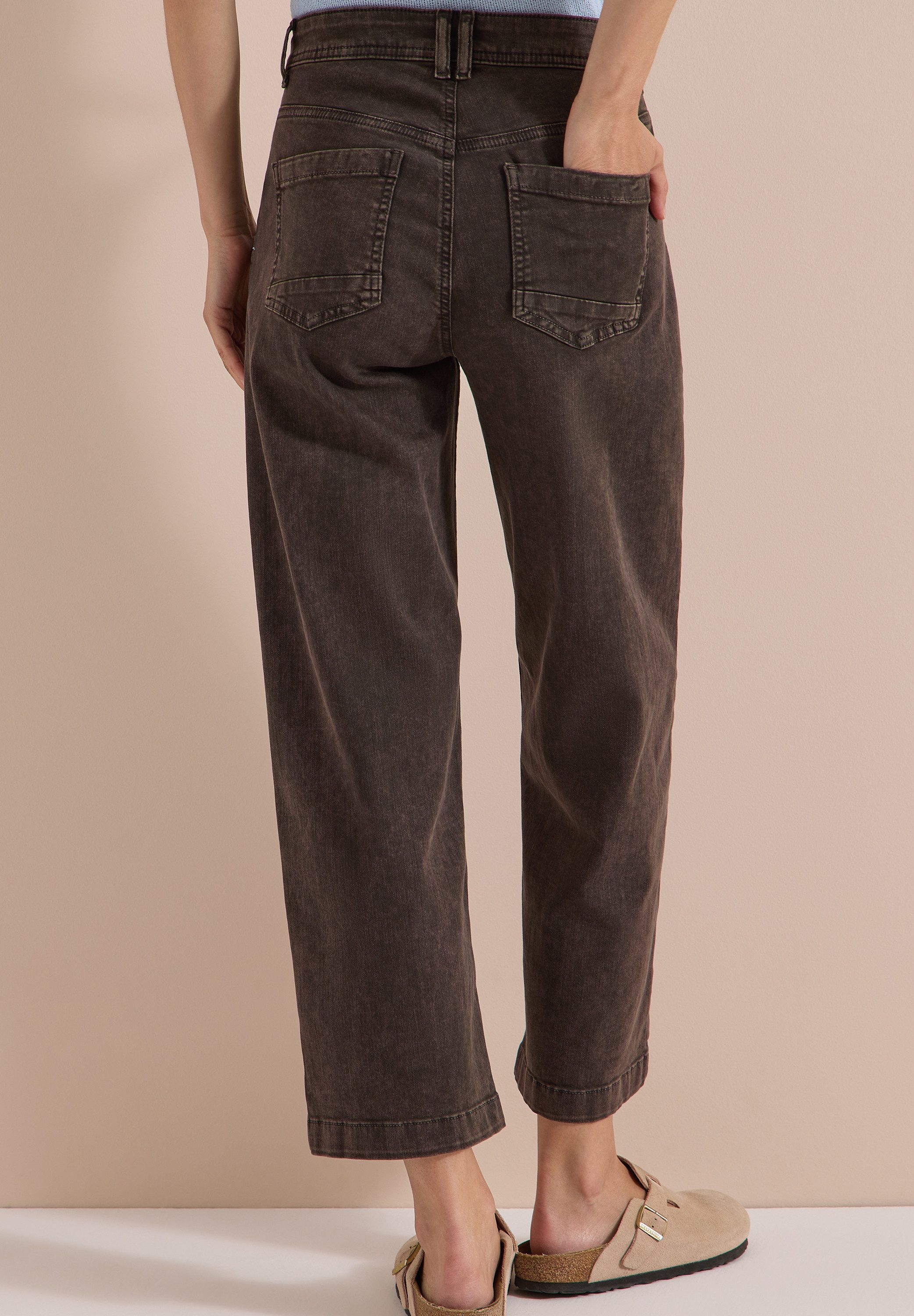 CECIL Loose-fit-Jeans Style Neele 7/8-Jeans, High Waist, Wide Leg, colored Denim