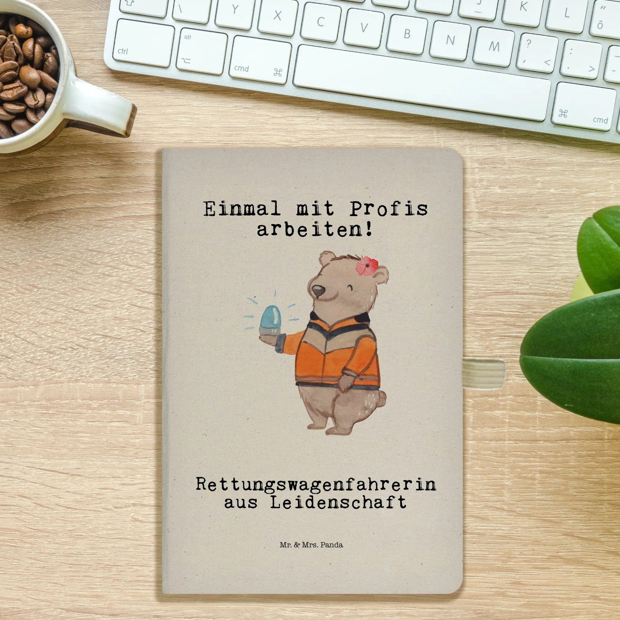 Thumbnail - Mr. & Mrs. Panda Notizbuch Rettungswagenfahrerin Leidenschaft - Transparent - Geschenk, Notizbuc Mr. & Mrs. Panda, Umwel...