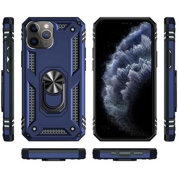CoolGadget Handyhülle Blau als 2in1 Schutz Cover Set für das Apple iPhone 11 Pro 5,8 Zoll, 2x Glas Display Schutz Folie + 1x TPU Case Hülle für iPhone 11 Pro
