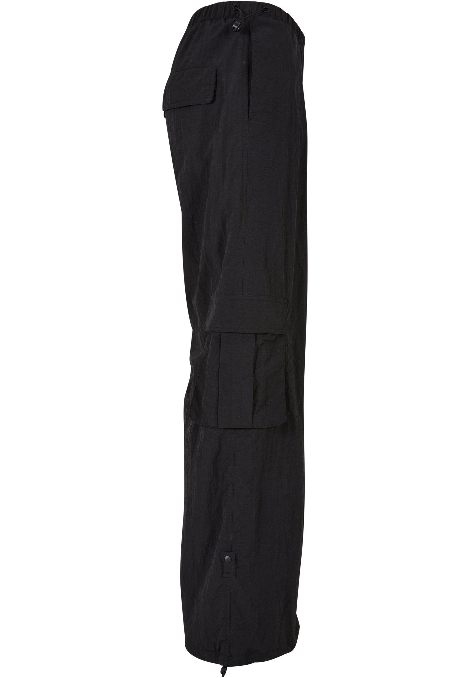 URBAN CLASSICS Stoffhose Damen black Cargo Wide Nylon Pants Ladies (1-tlg) Crinkle