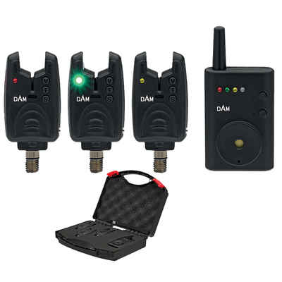DAM Fishing elektronischer Bissanzeiger Nano + Wireless Bite Alarm Set 3+1 Bissanzeiger Grundangeln Klein, (Sper-Set, 4-St), Das kleinen Dinger sind vollgepackt mit Features