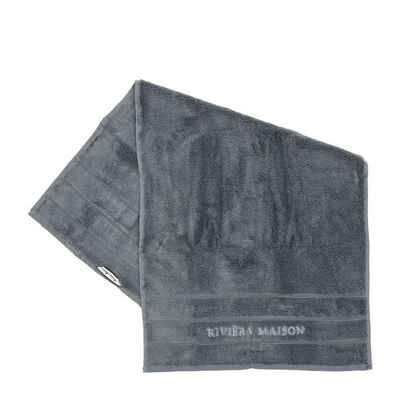 Rivièra Maison Handtuch RM Hotel Guest Towel anthracite 100x50, Handtuch, Baumwolle
