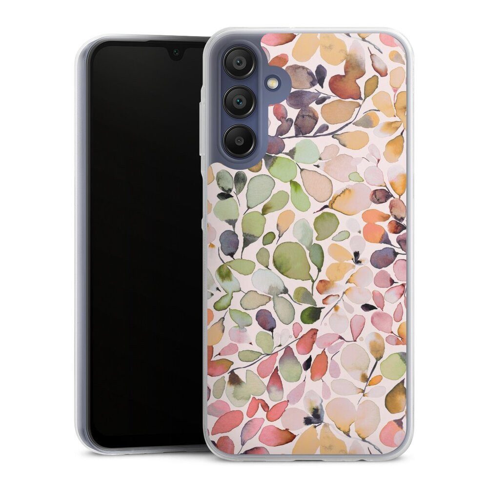 DeinDesign Handyhülle Muster Eukalyptus Pattern Leaffy Nature Countryside Eucalyptus, Samsung Galaxy A15 5G Slim Case Silikon Hülle Ultra Dünn Schutzhülle