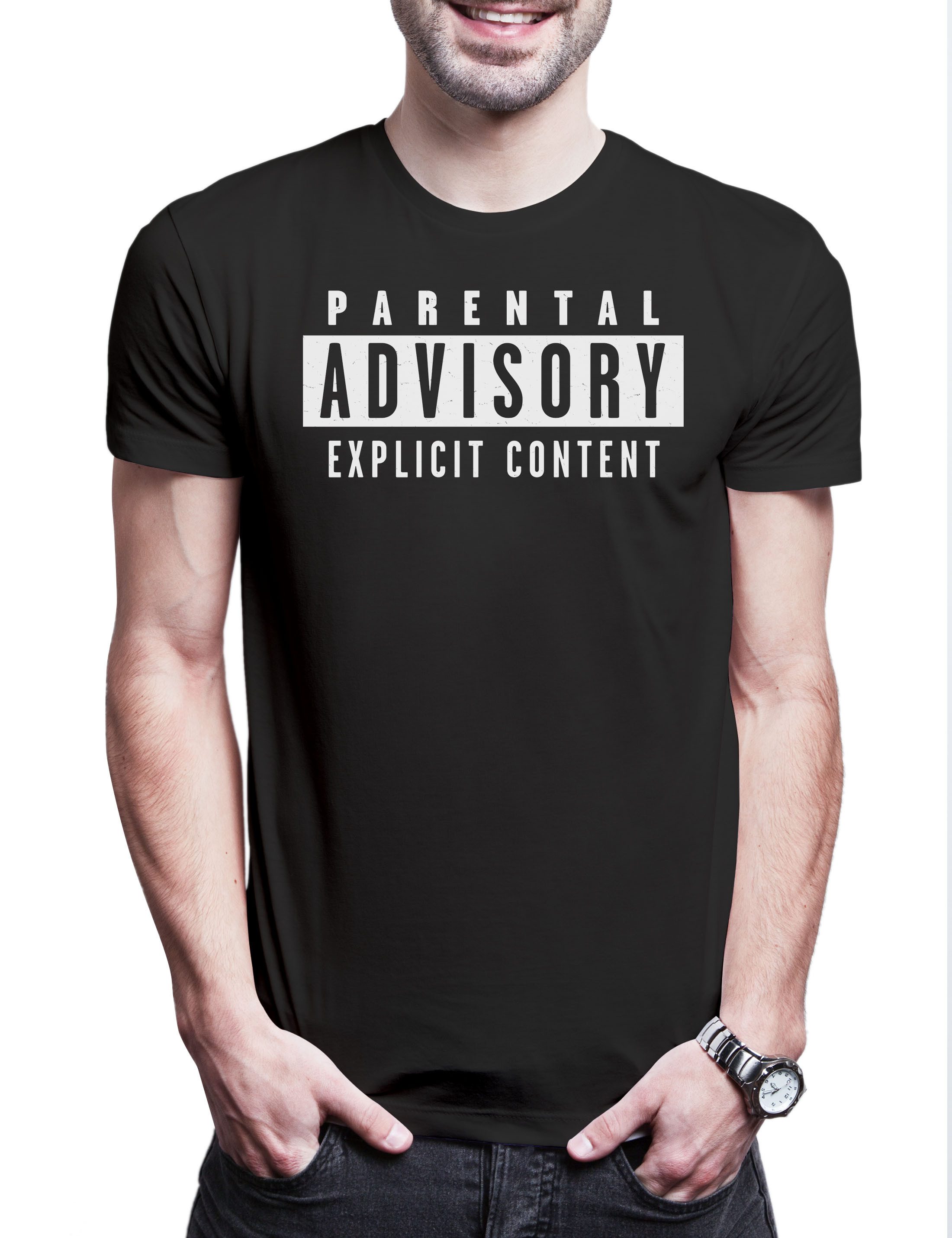 Print-Shirt Parental Advisory Explicit Content Herren T-Shirt Rap Hip Hop Music