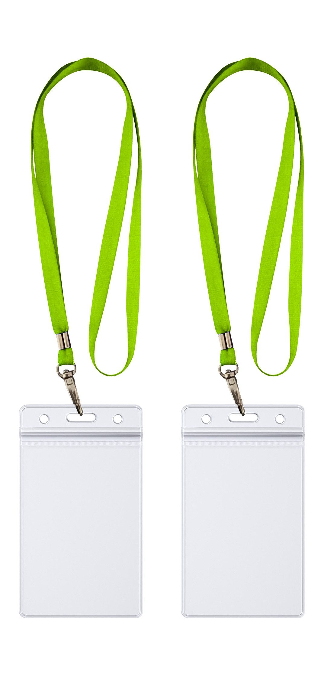WEBBOMB Schlüsselanhänger 2x Ausweishalter ZIP Kartenhalter komplett mit2x Lanyard Schlüsselband