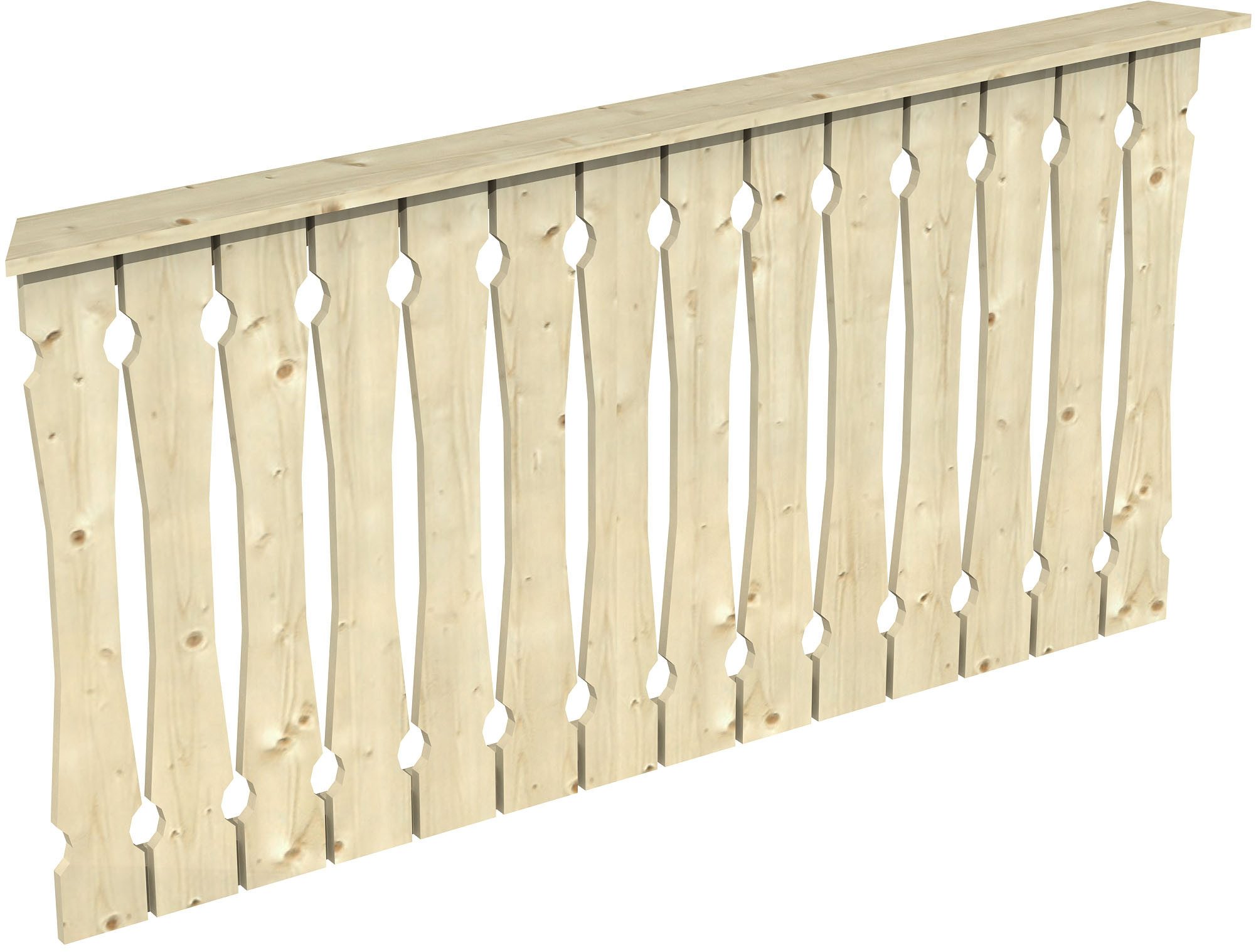 Skanholz Brüstungsgeländer Balkonschalung, 180 cm Länge, 96 cm Höhe