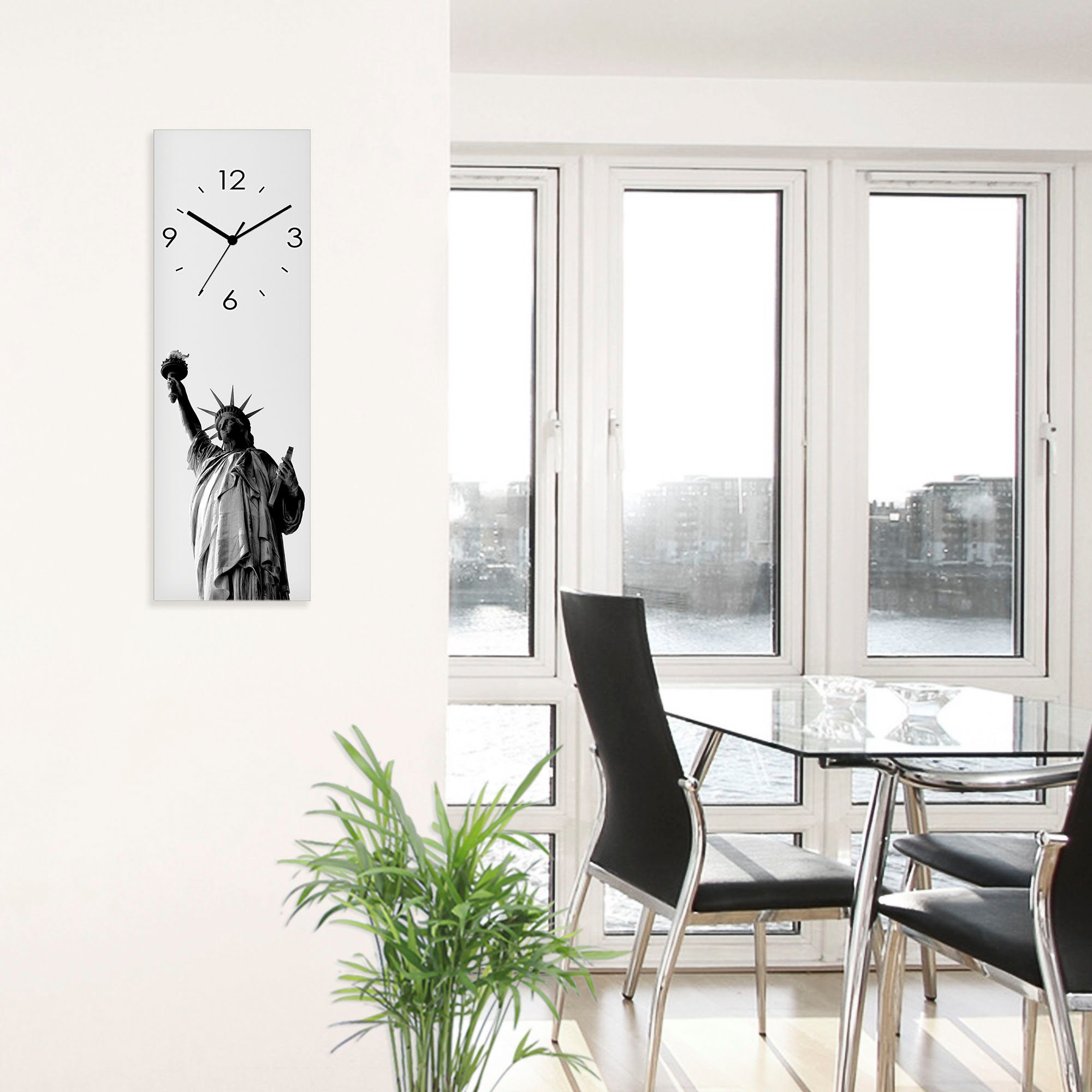 Artland Wanduhr Freiheitsstatue - New York (wahlweise mit Quarz- oder Funkuhrwerk, lautlos ohne Tickgeräusche)