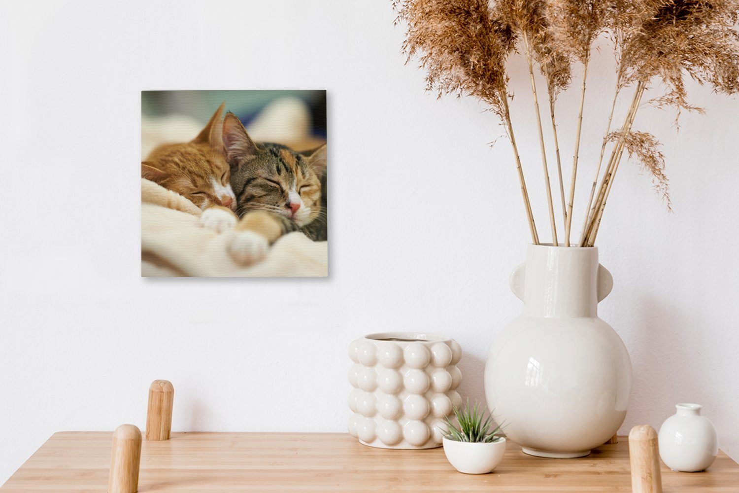 - Leinwandbild (1 Wohnzimmer Bilder Leinwand Katzen Schlafzimmer OneMillionCanvasses® Vorleger, für Schlafen St), -