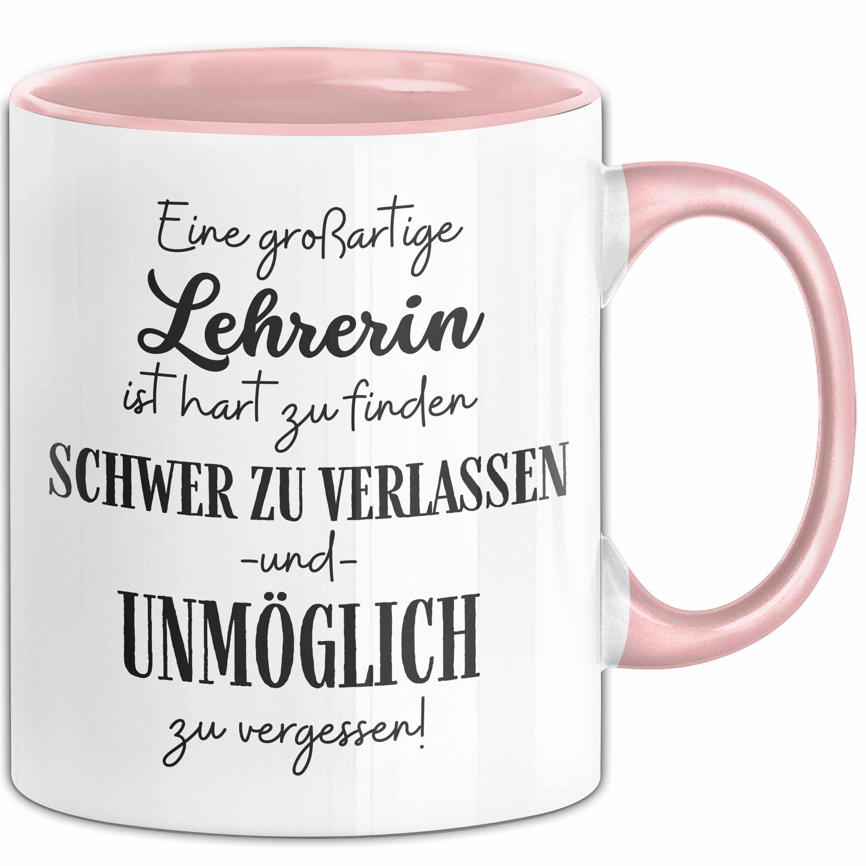 Trendation Tasse Lehrerin Abschied Geschenk Tasse Abschiedsgeschenk für Lehrerin Hart Z