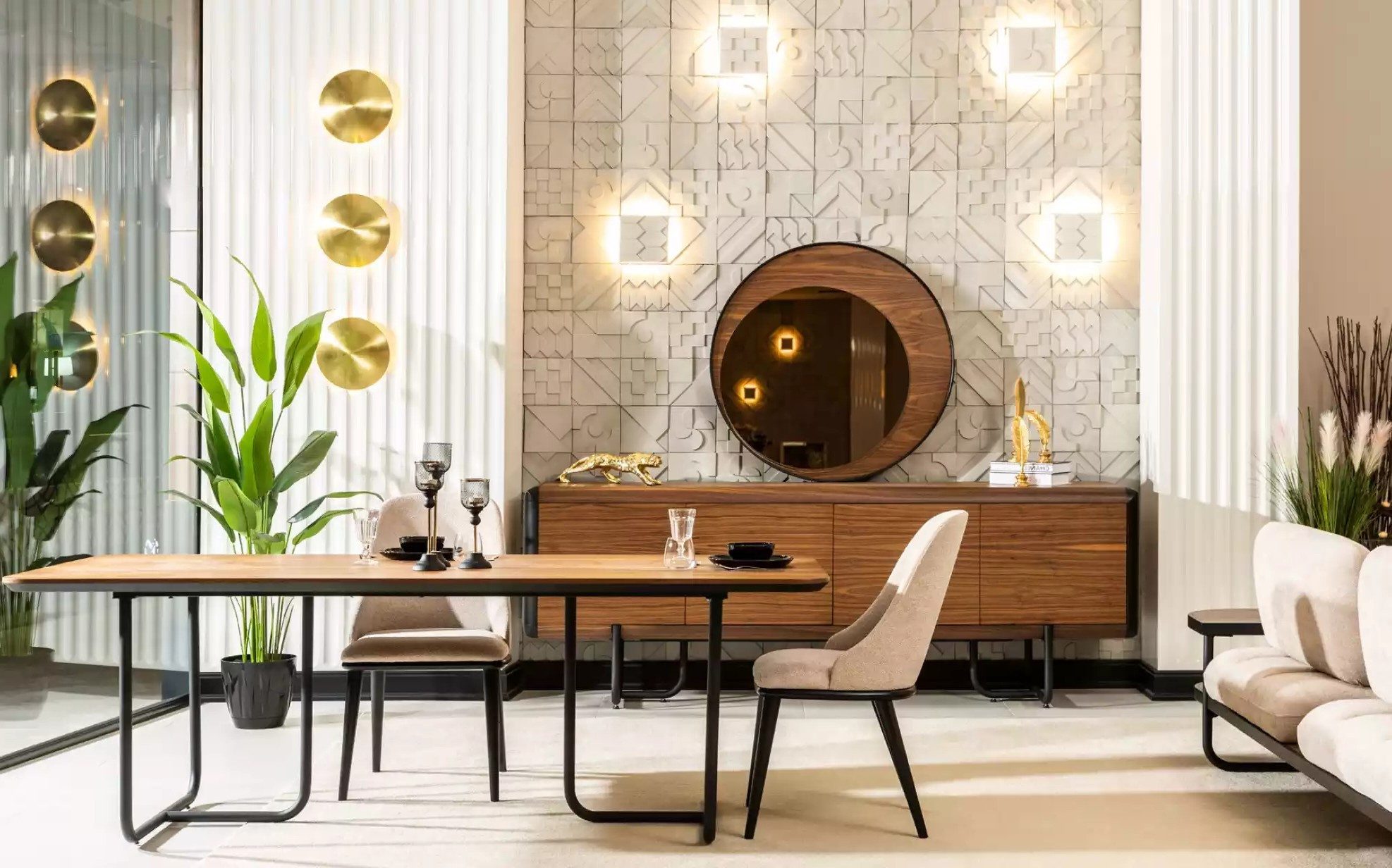 Xlmoebel Esszimmer-Set Esstisch mit 4 Stühlen und Sideboard - Modernes Set, (7-St), Made in Europa