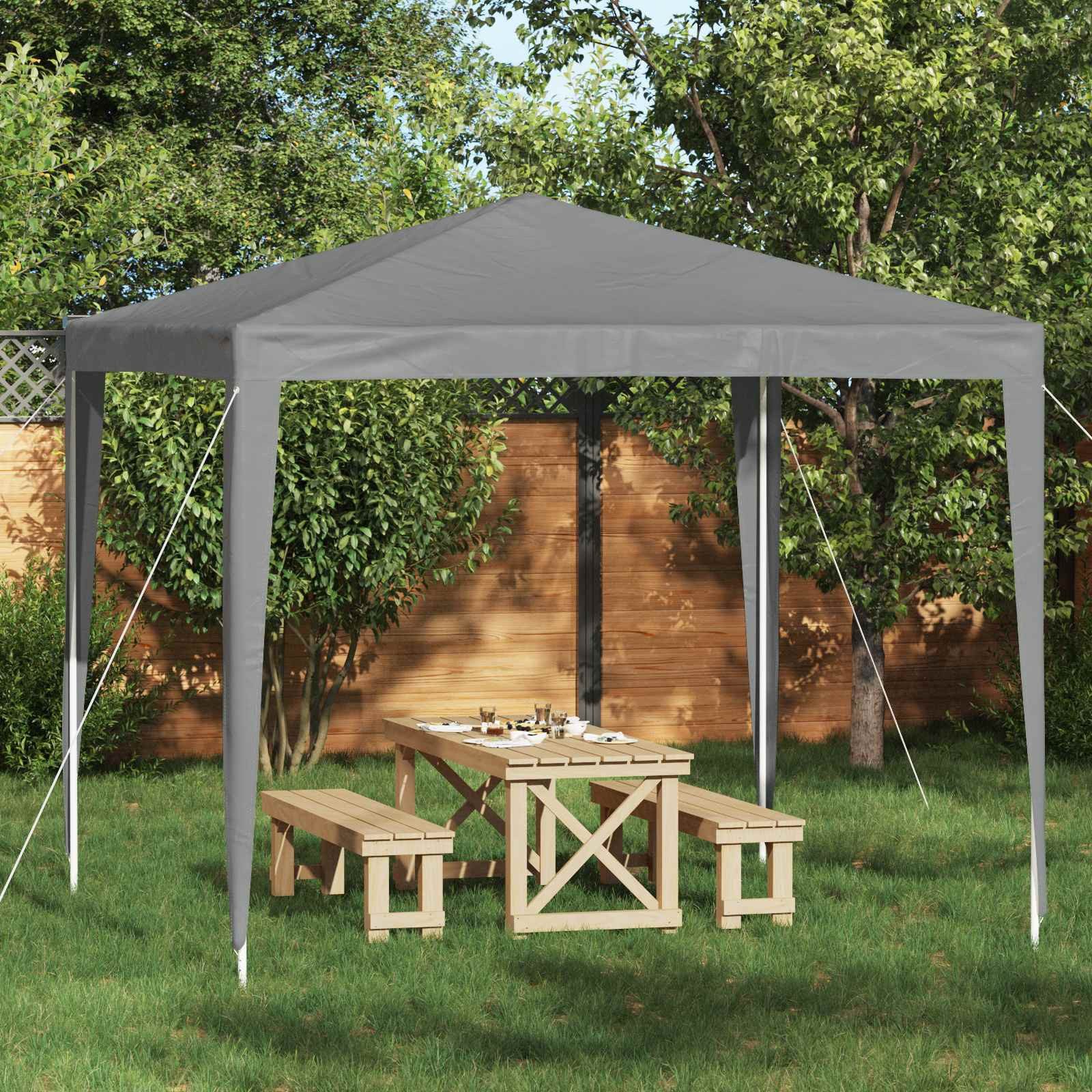 vidaXL Partyzelt Party-Zelt 250 x 250 x 240 cm Hellgrau PE und Stahl
