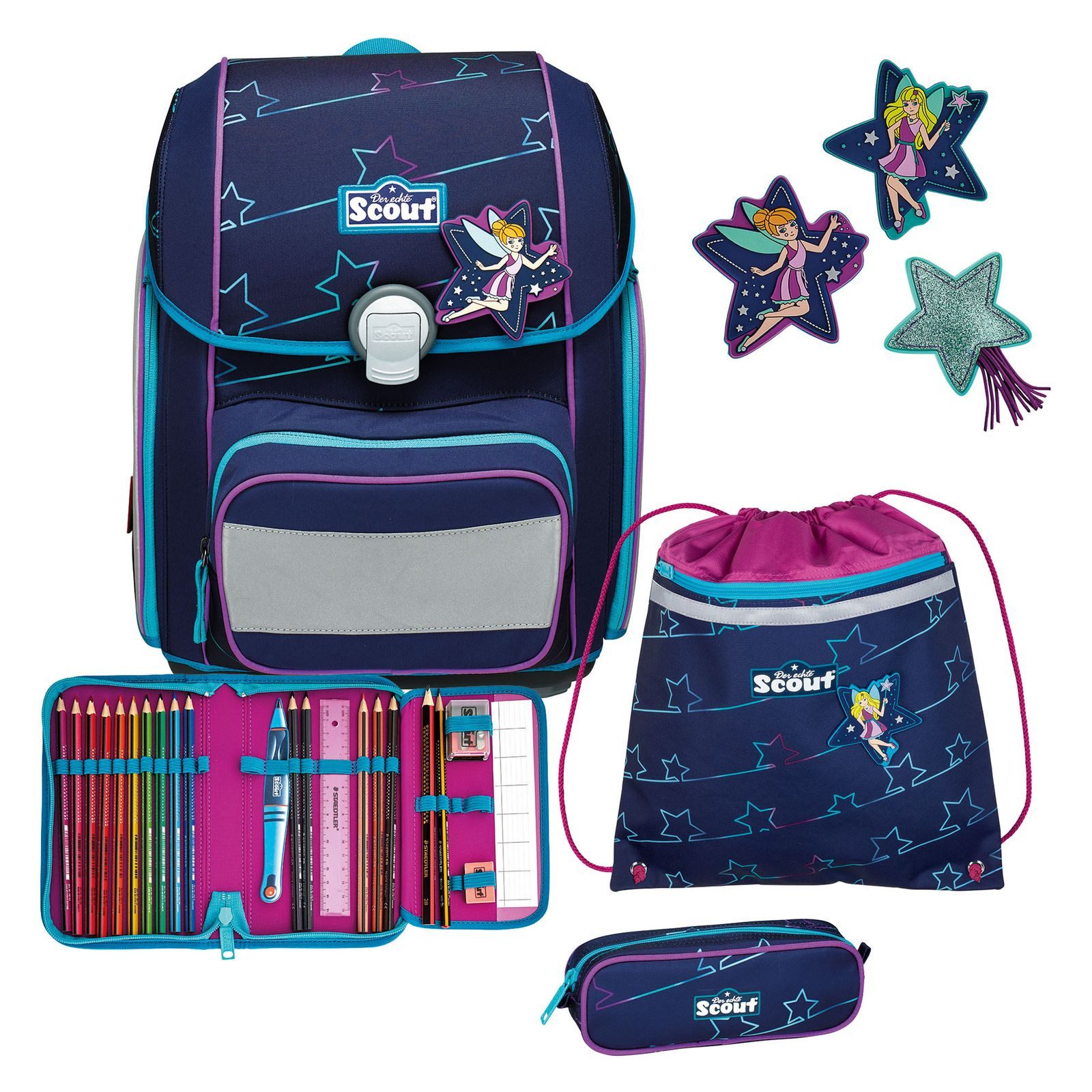 Scout Schulranzen Genius Set 4-teilig (Set, 4-tlg)