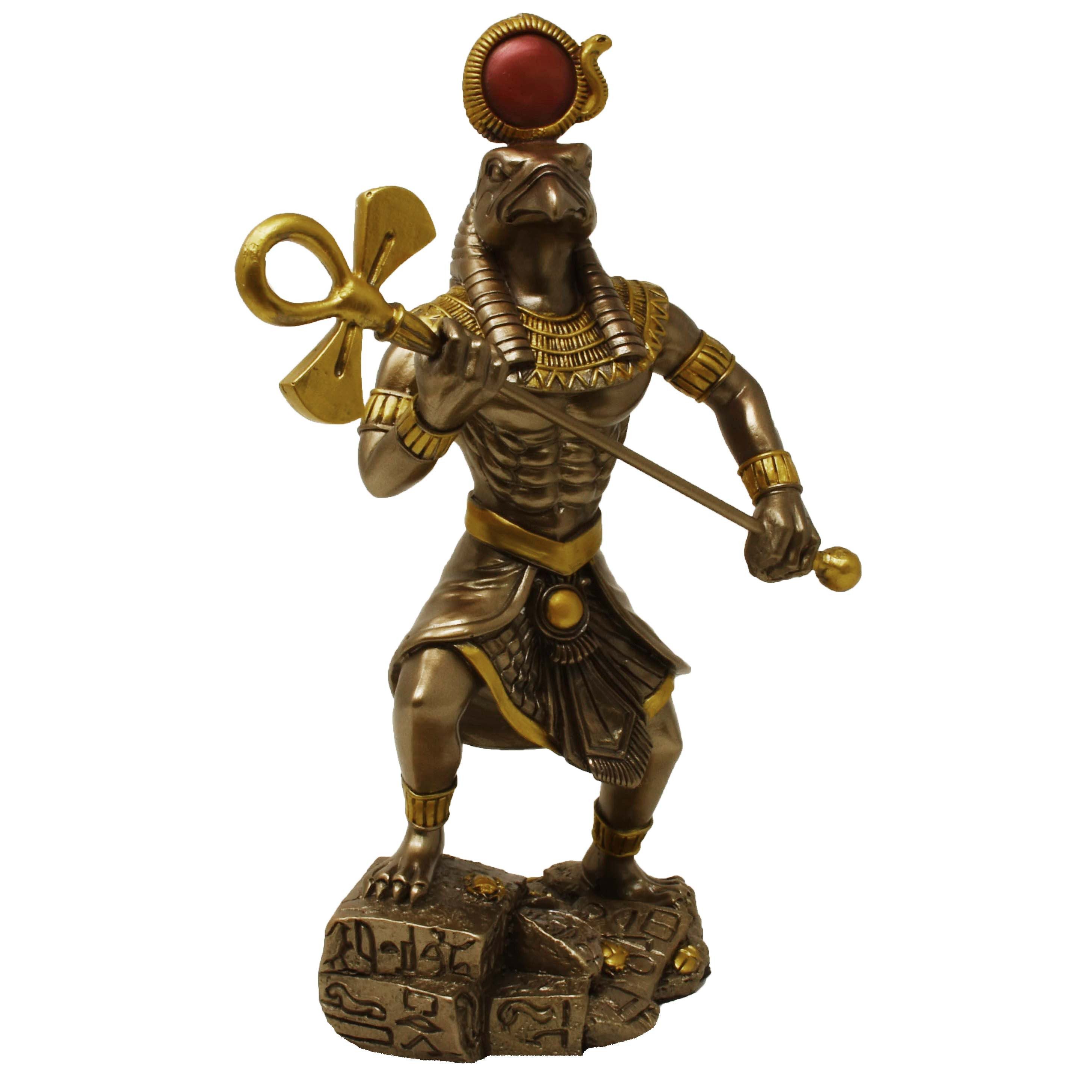 MystiCalls Dekofigur Horus bronziert - Ägypten, Figur, Dekoration, Falke, Sammelfigur, Sammlerfigur, Designerfigur, Dekofigur, Dekorationsobjekt