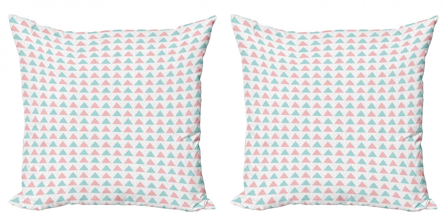 Abakuhaus (2 Kissenbezüge Pastell Punkte Digitaldruck, Geometrisch Modern Doppelseitiger und Stück), Accent Triangles