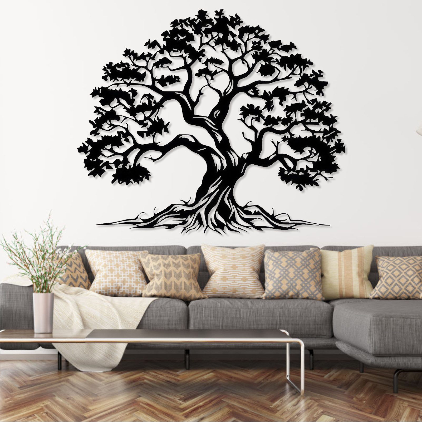 Jumpeak Wanddekoobjekt Metall Baum des Lebens Kunst Wanddekoration,Baum Wanddekoration, Natur, Hergestellt aus Metall,Vier Farben zur Auswahl,2 Größe