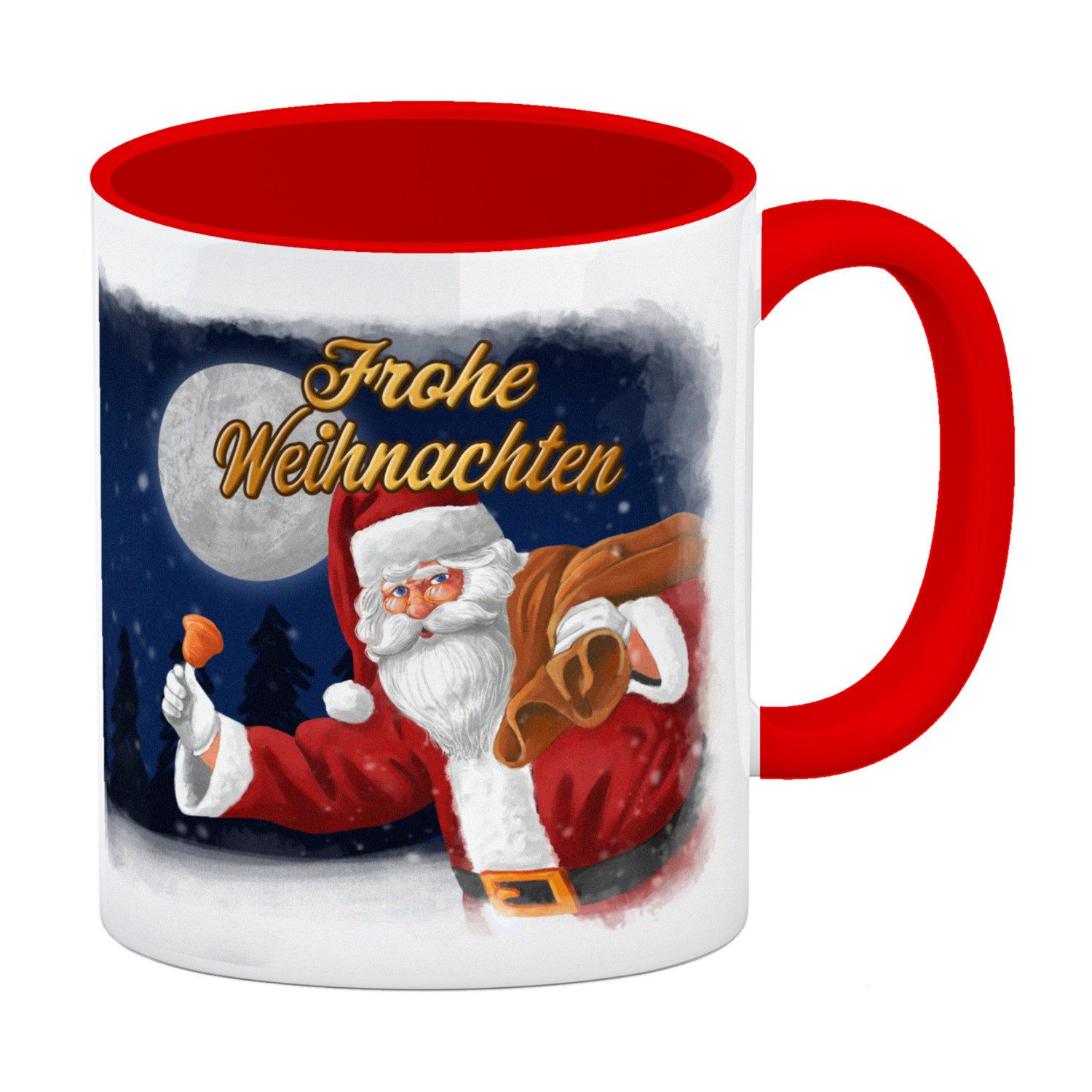 Tasse Frohe Weihnachten mit Weihnachtsmann Kaffeebecher