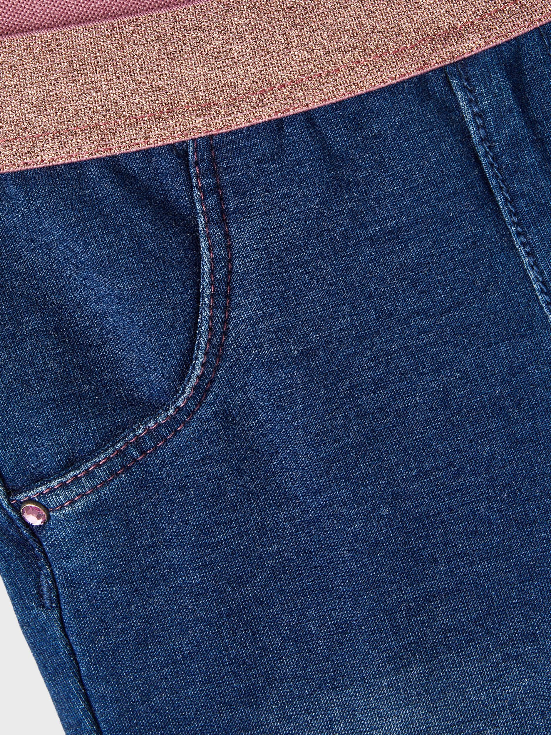 Name It Skinny-fit-Jeans NMFSALLI LUREX DNMTORINA blue GOLD SWE dark LEGGING denim/Detail ROSE