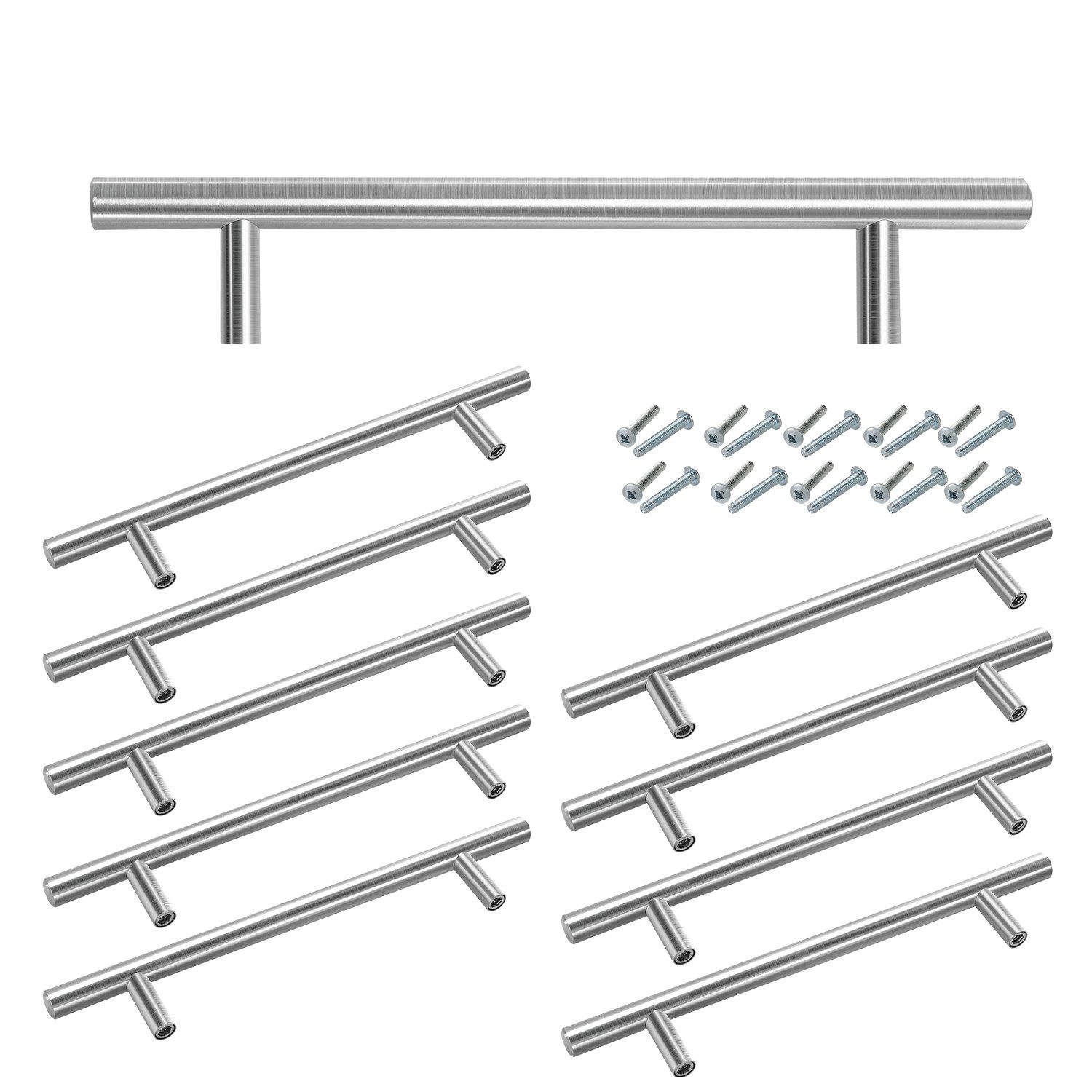 Clanmacy Möbelgriff 10-100X Stangengriff Schubladengriffe Küchengriff Schrankgriff Ø10~12 (20-St)