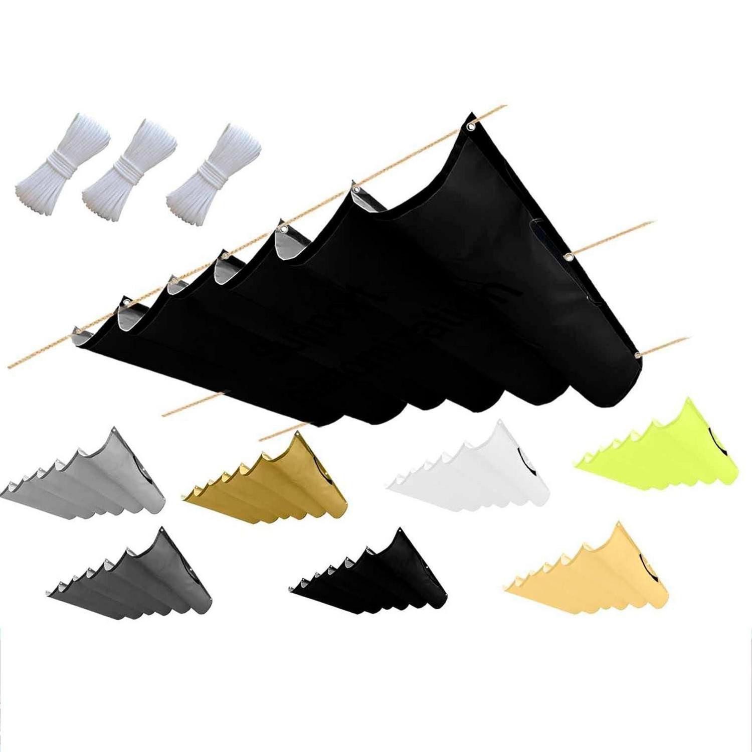 LuxusKollektion Seilspannsonnensegel Sonnensegel Wasserdicht 1.8x7M Schwarz