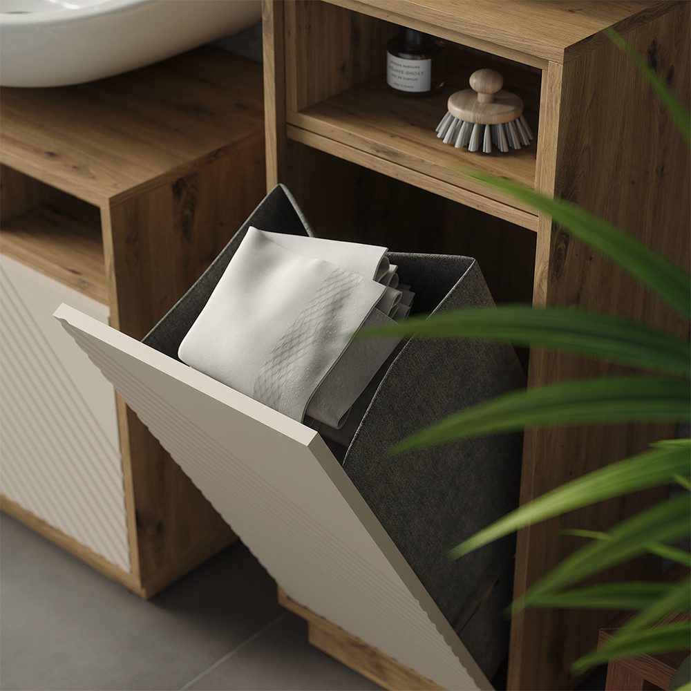 Vicco Wäscheschrank Beatrice, Cashmere/Artisan-Eiche, 38 x 93 cm (1-St)