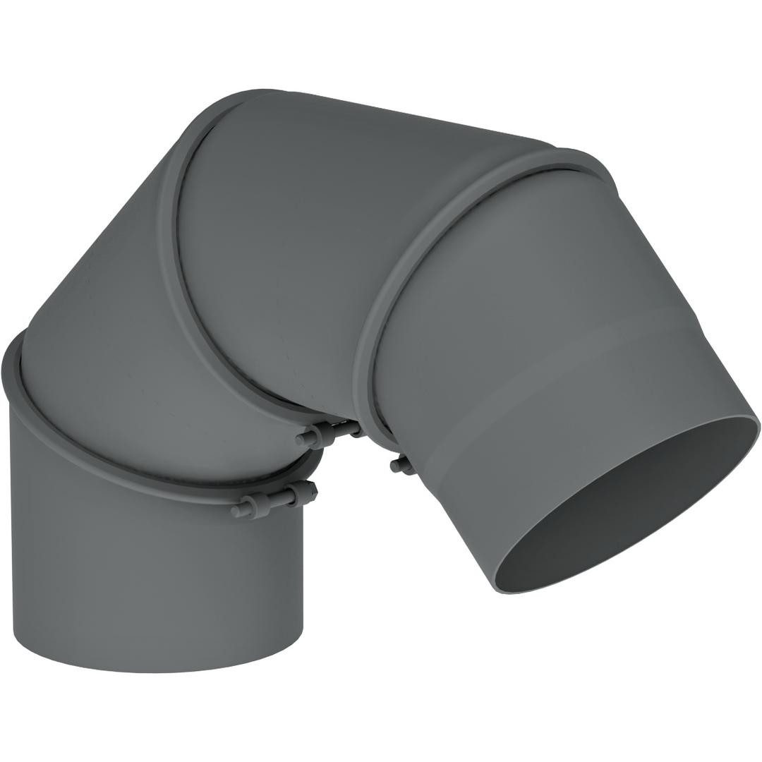 Feuercampus Ofenrohr Ø 120 mm Multibogen - gussgrau, 120 mm