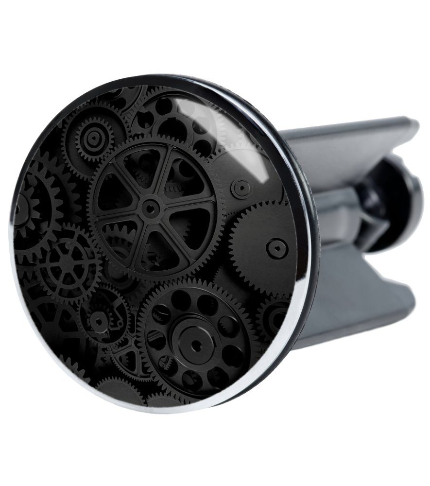 Sanilo Waschbeckenstöpsel Gears, Ø 4.0 cm, hochwertig, universell, mit Motiv, 100% wasserdicht