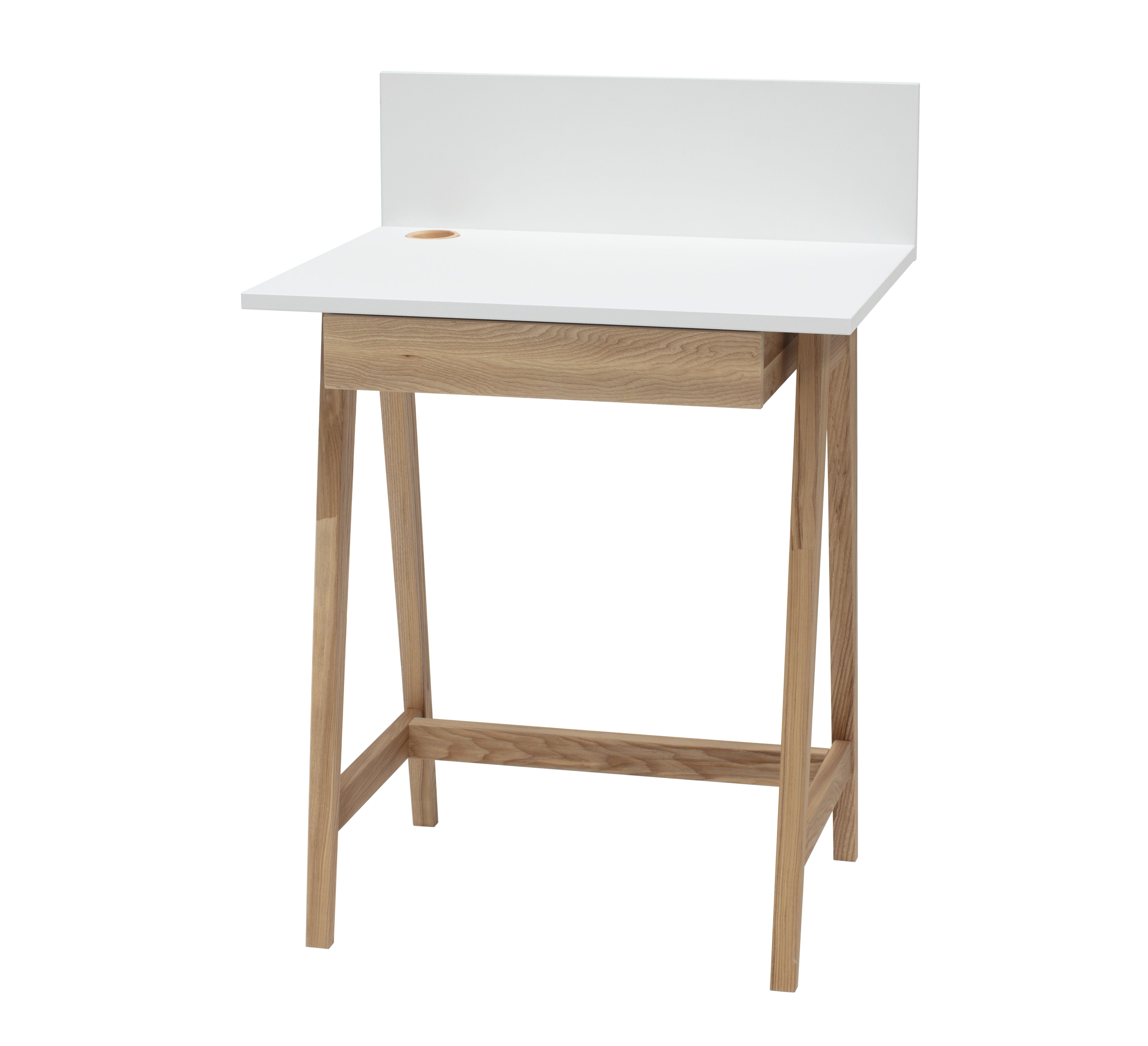 Siblo Schreibtisch Kinderschreibtisch Luke mit Schublade - Bunter Schreibtisch - minimalistisches Design - Kinderzimmer - MDF-Platte - Eschenholz (Kinderschreibtisch Luke mit Schublade) Weiß