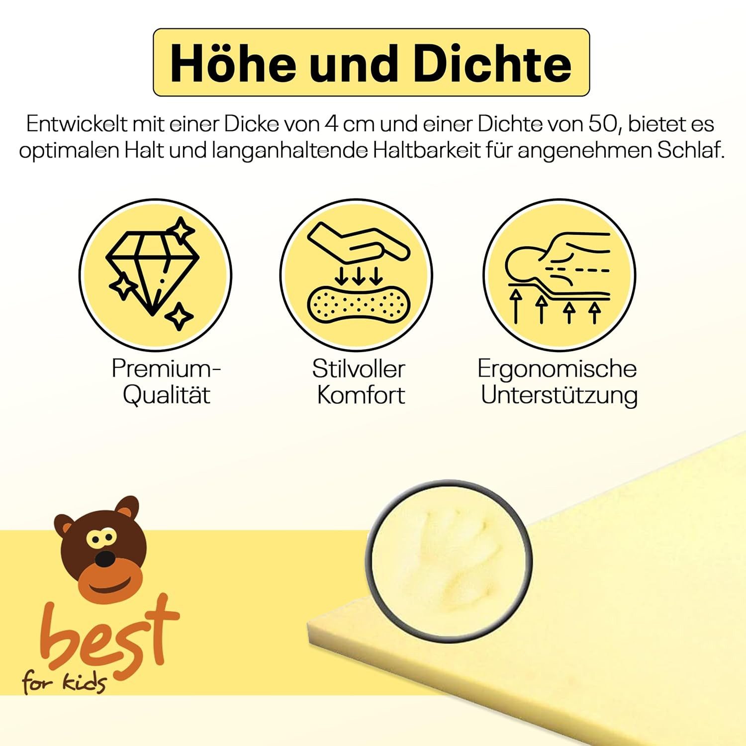 Visco-Matratze Visco-Topper 4 cm – Orthopädische Matratzenauflage ohne Bezu günstig online kaufen