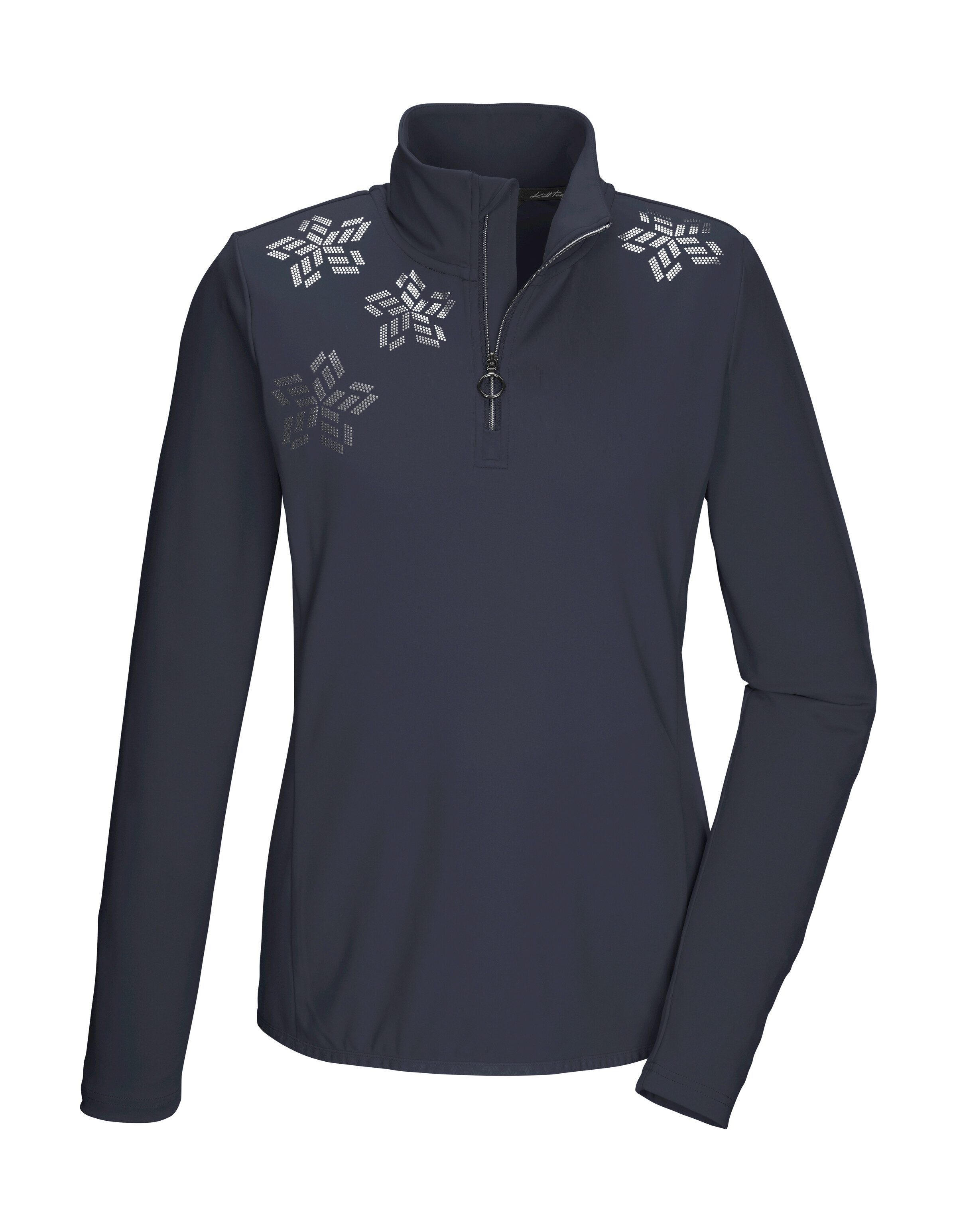 Killtec Langarmshirt KSW 110 WMN LS SHRT Damen Powerstretchshirt: atmungsaktiv, metallischer Print, Stehkragen