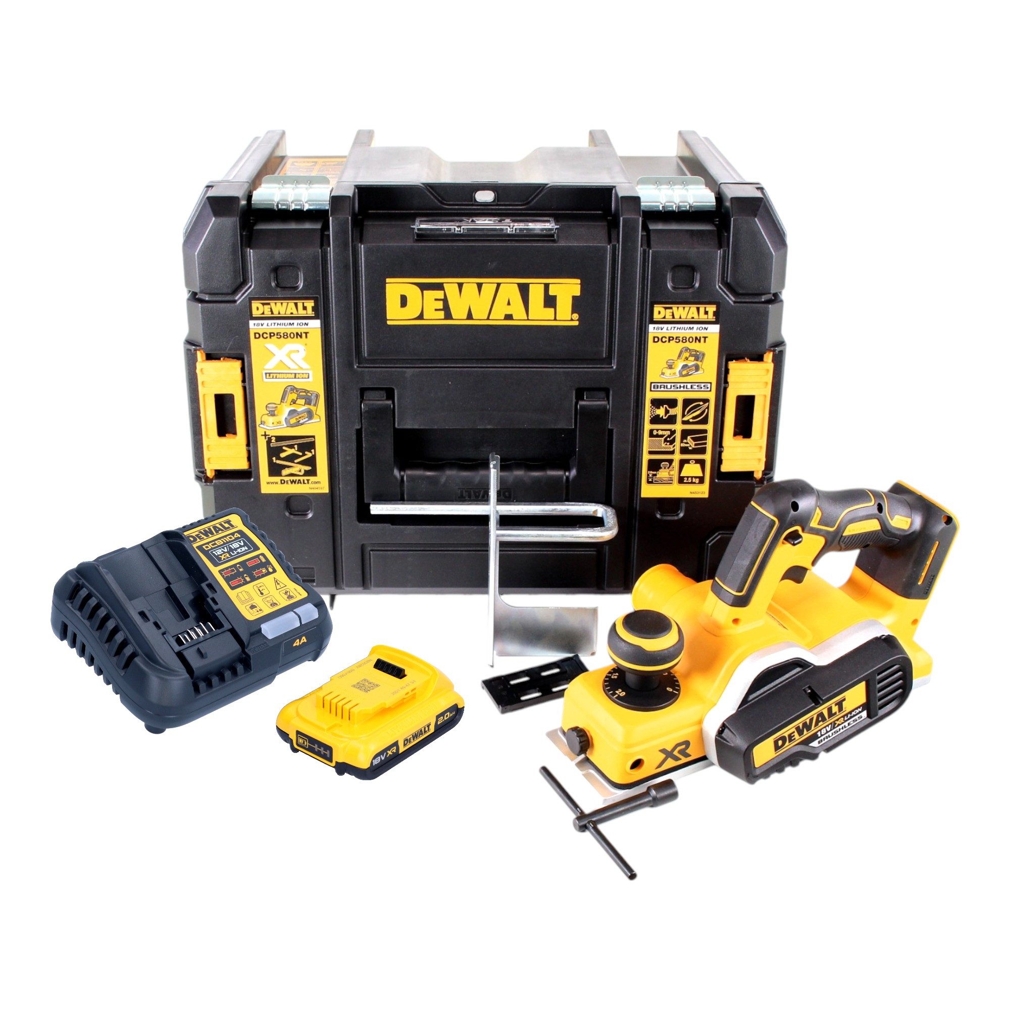 DeWalt Elektrohobel DCP 580 D1 Akku Ломтерезки 18V 82mm + 1x Akku 2,0Ah + Ladegerät + TSTAK