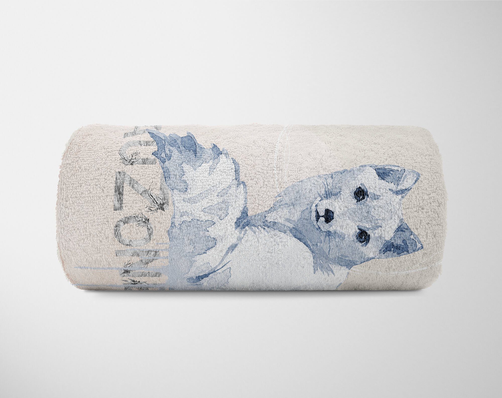 Handtuch Baumwolle-Polyester-Mix Strandhandtuch Sinus Handtuch (1-St), Kuscheldecke Handtücher Saunatuch Polarfuchs Art Wasserfarben,