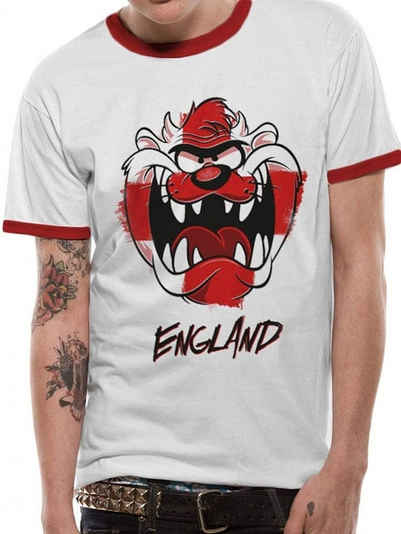 LOONEY TUNES Print-Shirt Tasmanian Devil Looney Tunes Ringer T-Shirt England S M L XL XXL