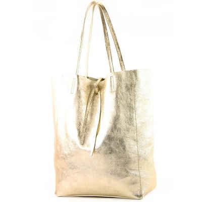 modamoda de Schultertasche T163v3, Echtleder Handmade in Italy