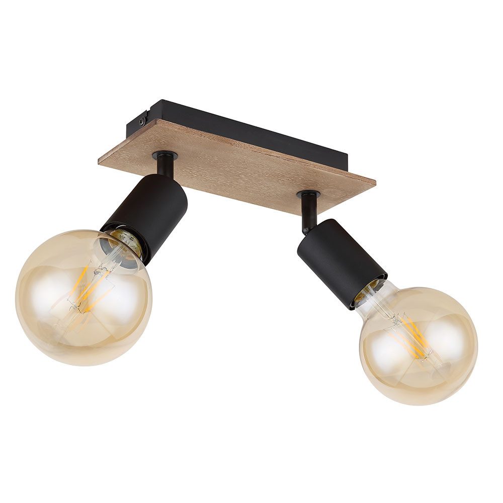 GLOBO LIGHTING Deckenleuchte, Leuchtmittel nicht inklusive, Deckenleuchte Lampe Spot Holzlampe 2 Flammig