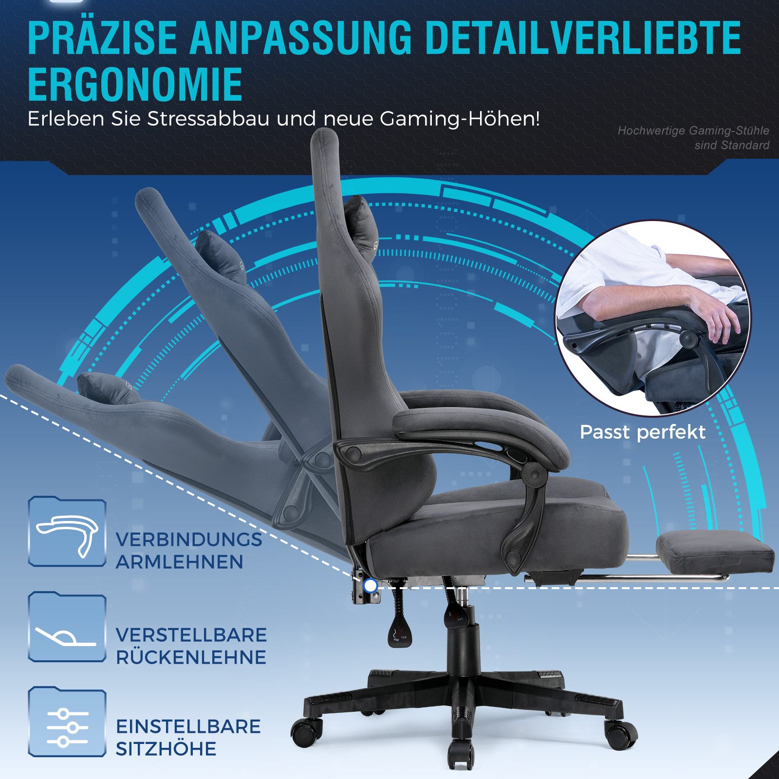 GTPLAYER Gaming-Stuhl Atmungsaktiver Bürostuhl, bürostuhl ergonomisch günstig online kaufen