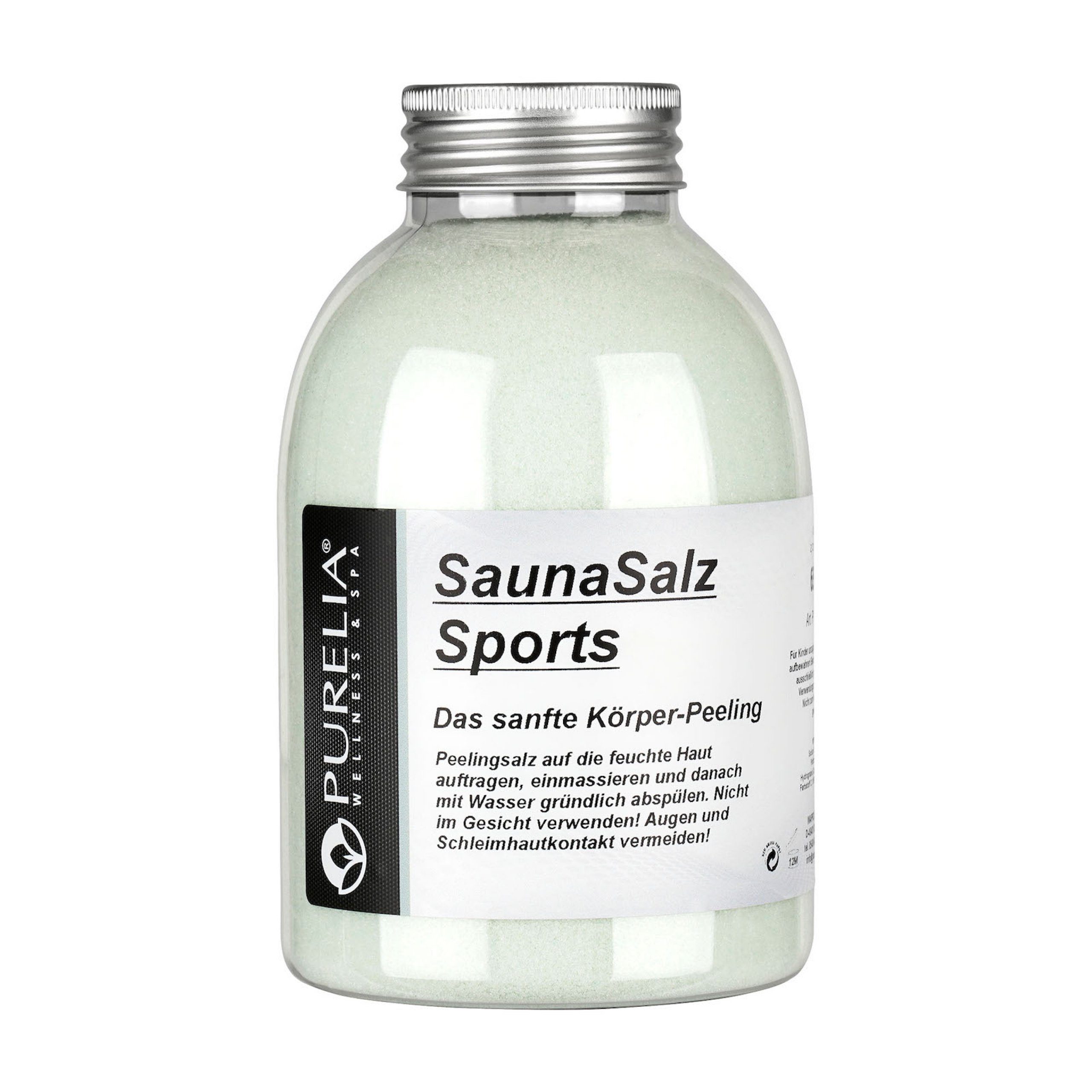 Purelia Sauna-Aufgussset PURELIA Sauna Salz Sports 650g Peelingsalz Sauna Salz Peeling