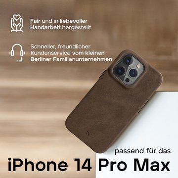 wiiuka Smartphone-Hülle skiin MORE Handyhülle für iPhone 14 Pro Max, Handgefertigt - Deutsches Leder, Premium Case