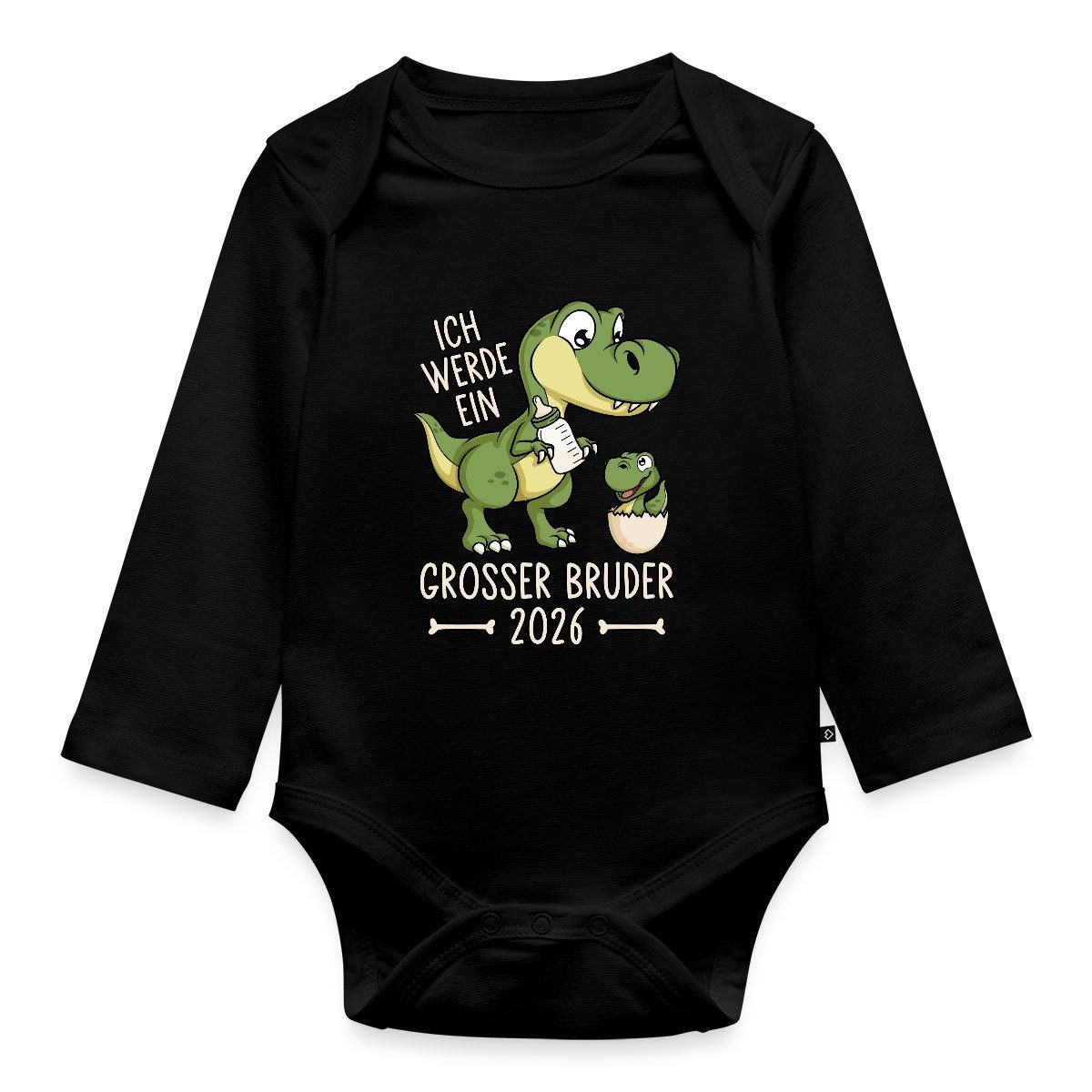 Spreadshirt Langarmbody Großer Bruder 2026 Ei Baby Dino Dinosaurier Tages Baby Body Langarm (1-tlg)