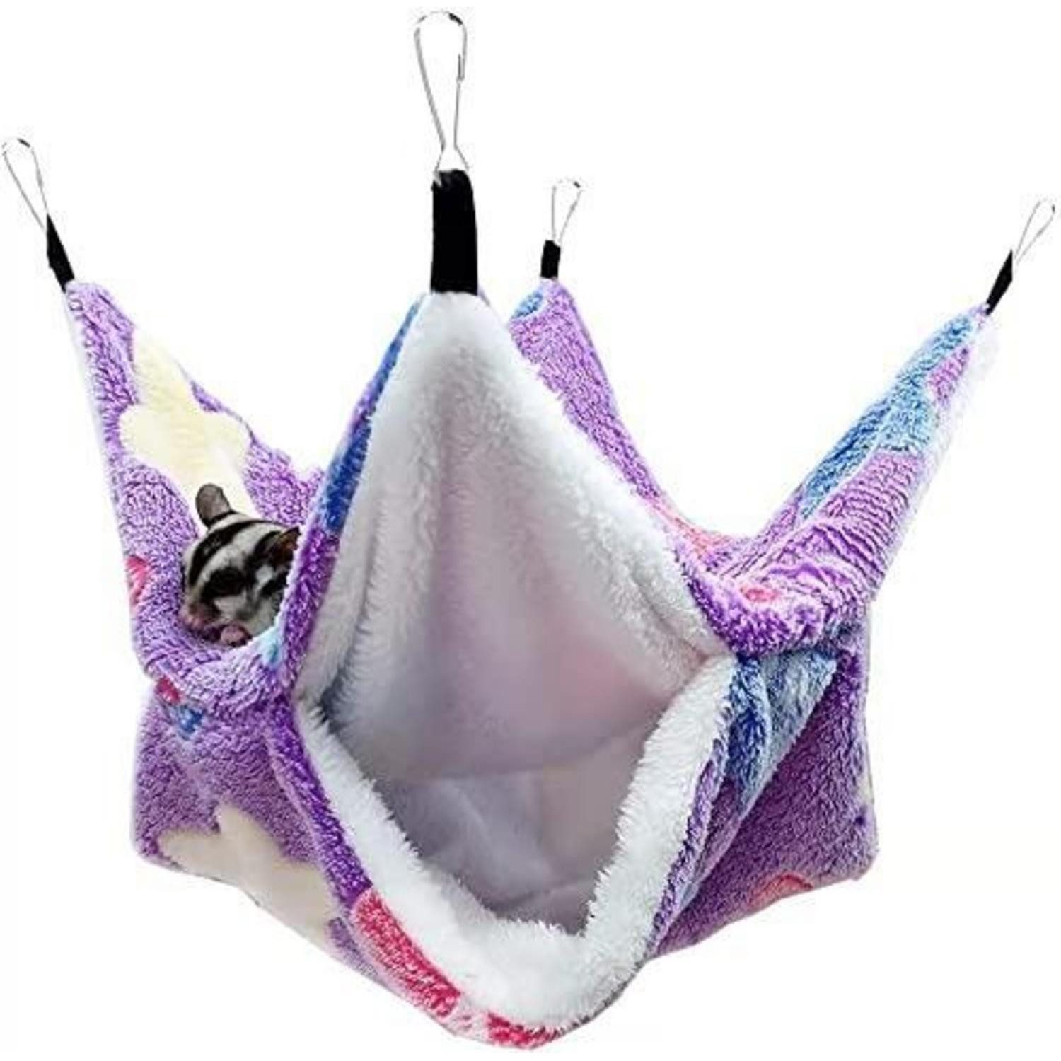 LuxusKollektion Katzen-Hängematte Kleintier Hängematte Doppel 34x34cm Violett