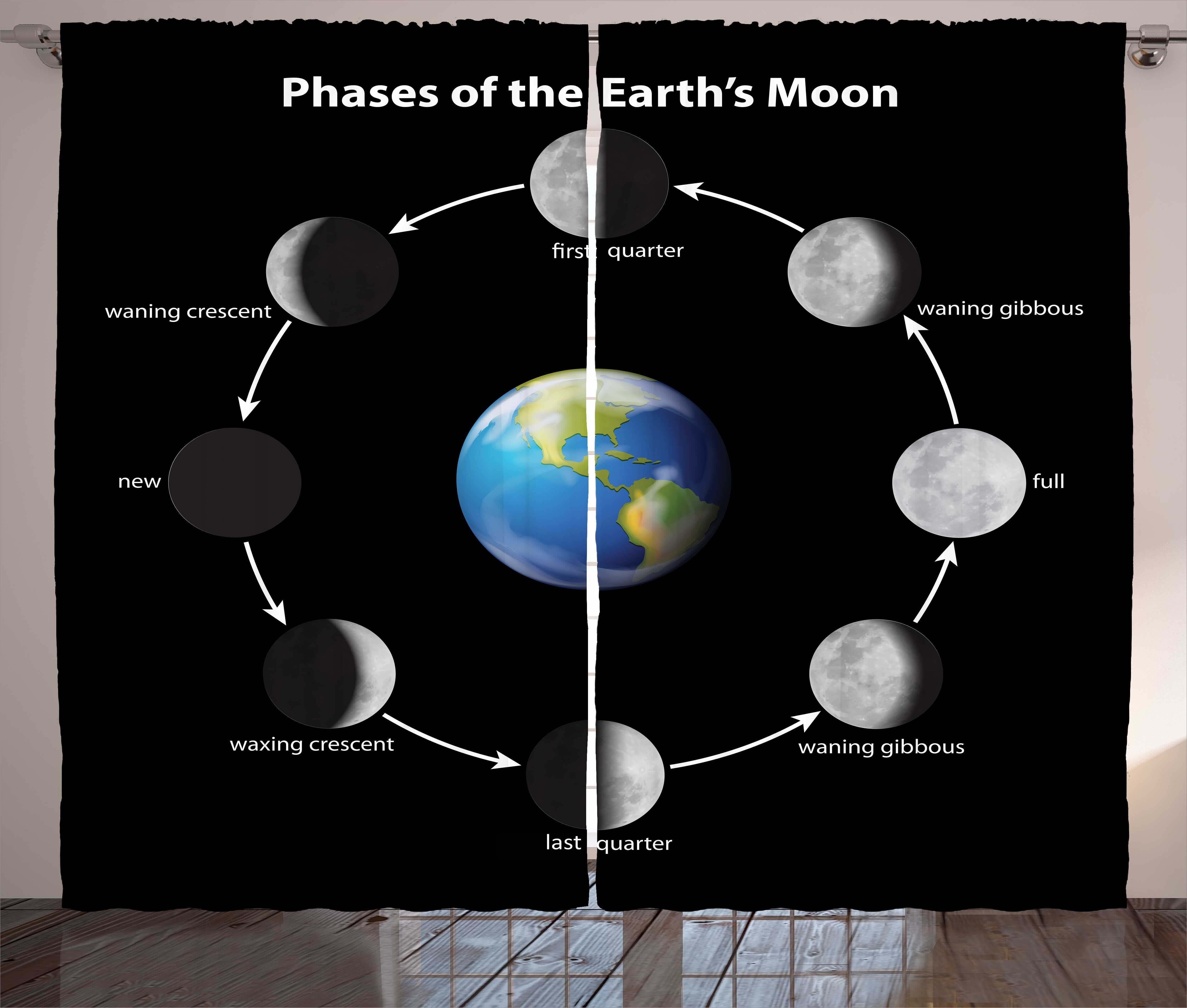 Kräuselband Bewegung Celestial Phase mit Vorhang Bild Schlaufen Mond Haken, Schlafzimmer Abakuhaus, und Gardine