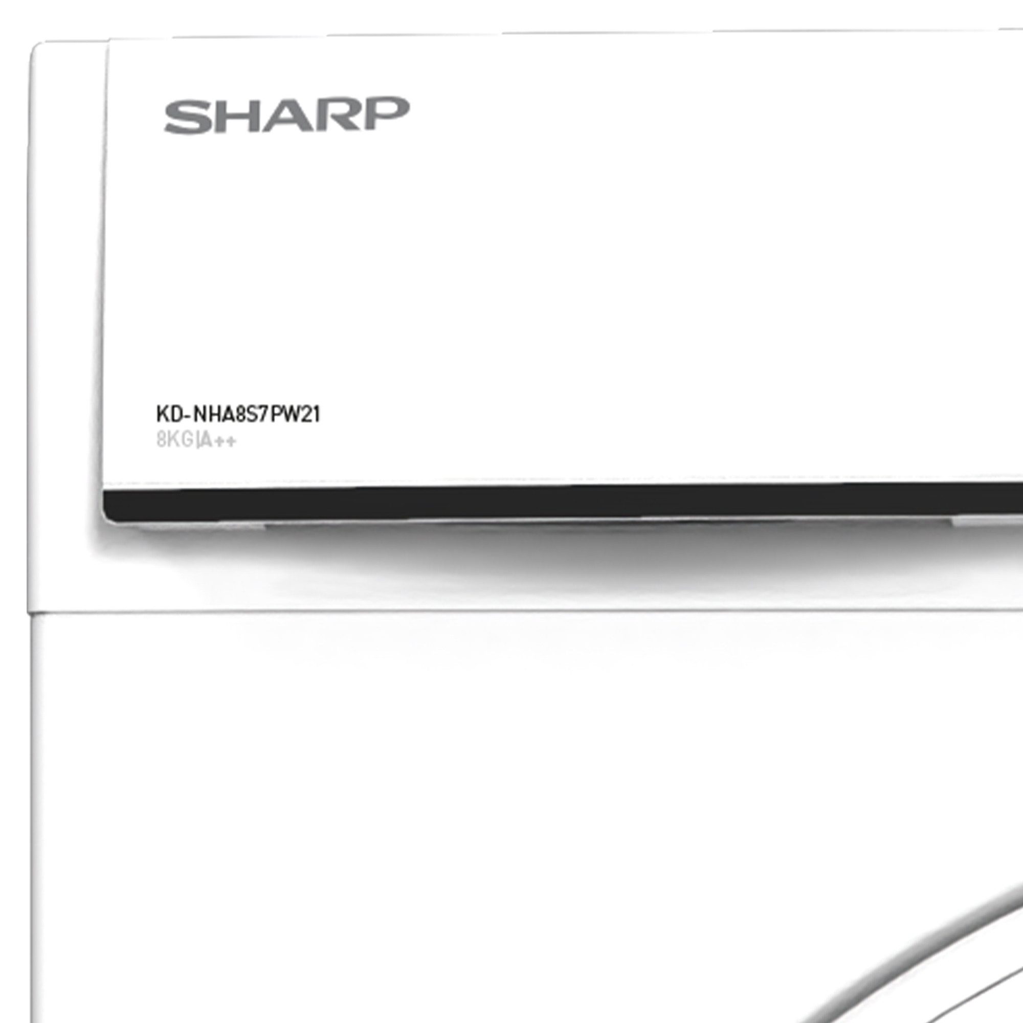 Sharp Wärmepumpentrockner KD-NHA8S7PW21-DE, LED Trommelbeleuchtung, Knitterschutzfunktion, Restlaufanzeige
