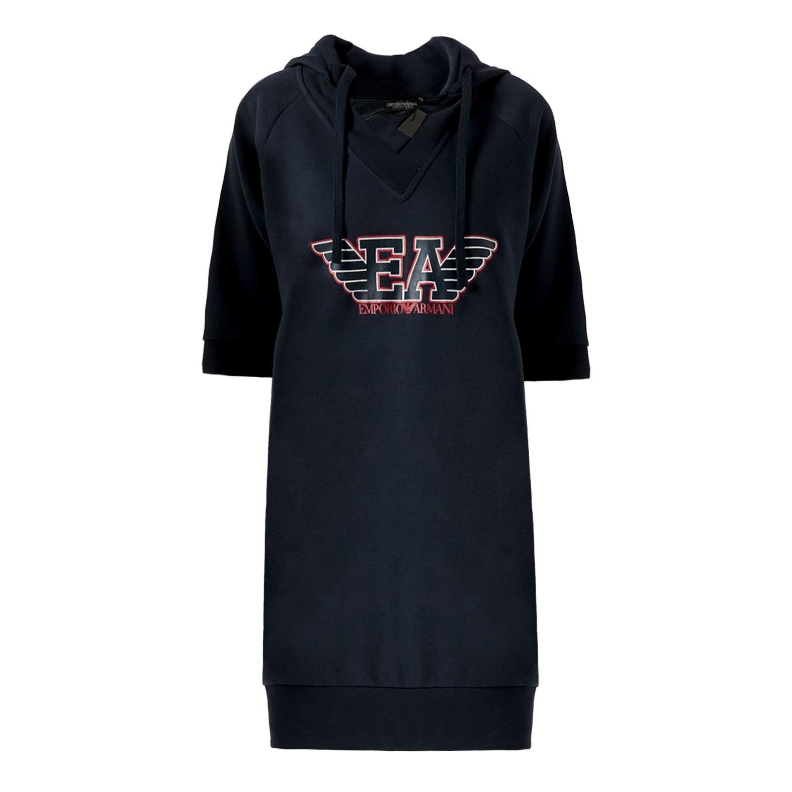 Emporio Armani Nachthemd großem with marine Night Logo mit vorn Dress Hood 48135