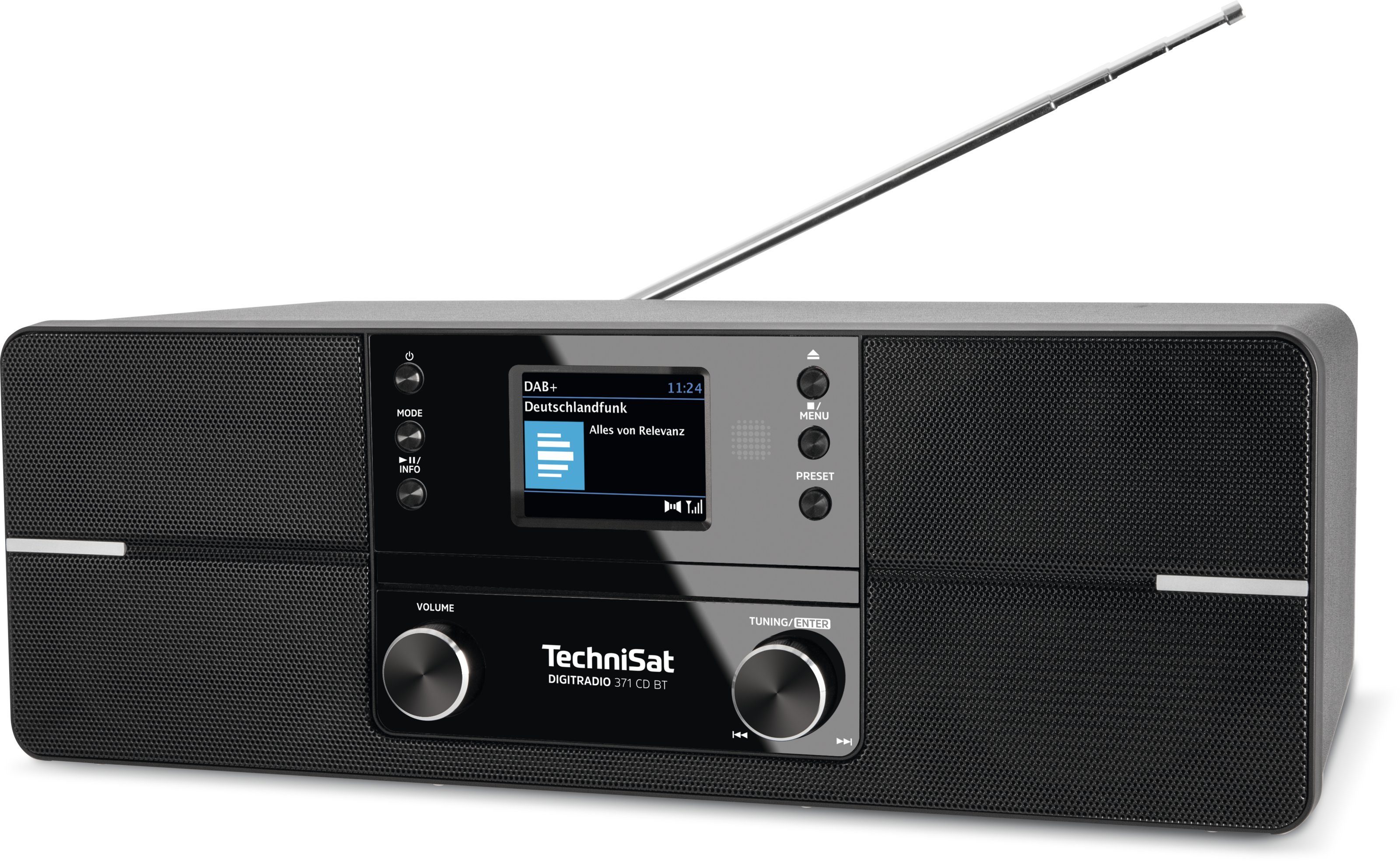TechniSat DIGITRADIO 371 Fernbedienung) Inklusive schwarz (DAB) W, BT Bluetooth, Digitalradio 10,00 Radiowecktimer, (DAB), CD UKW, (Digitalradio CD-Player