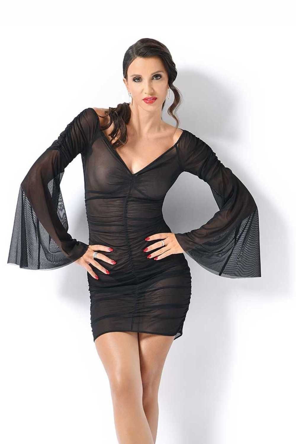 Partykleid Imperatrice Robe Résille Minikleid schwarz sexy XXL