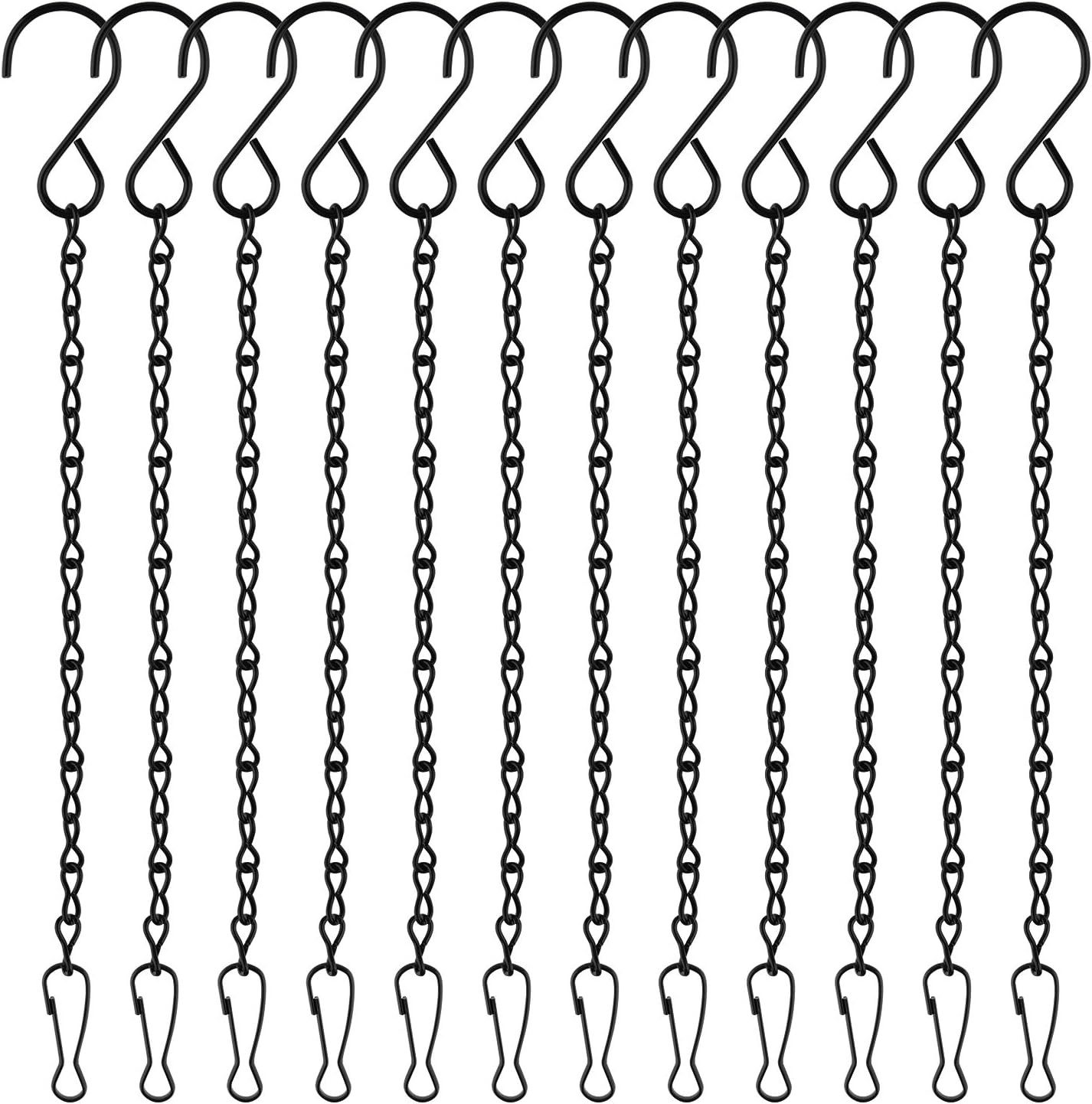 FELIXLEO Stahlkette 24er Set Schwarze Hängeketten 25 cm Metall mit Haken Clips, (1-St)